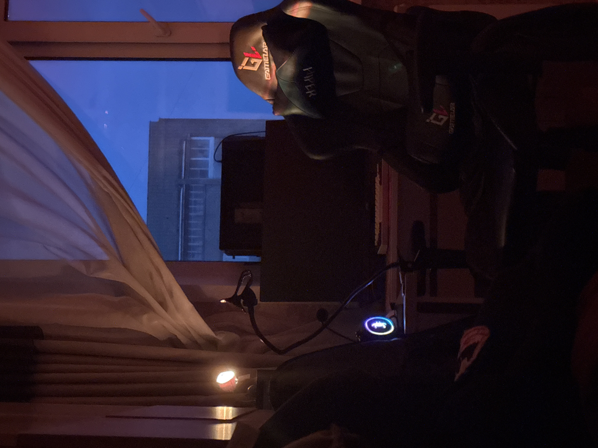 Late-night gaming room in Radkevshchina, Russia