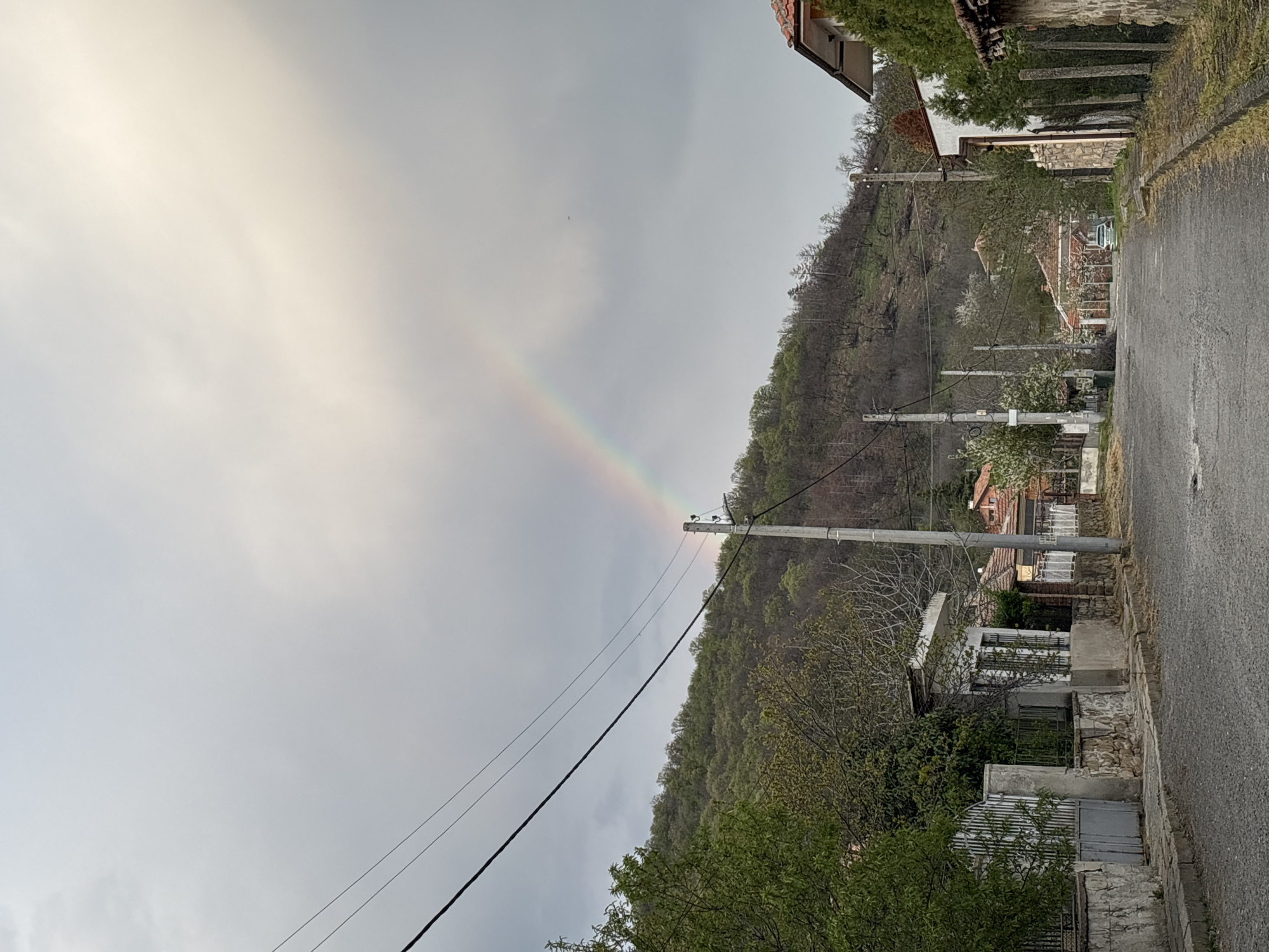 Rainbow appears over Bulgarian village after afternoon rainfall