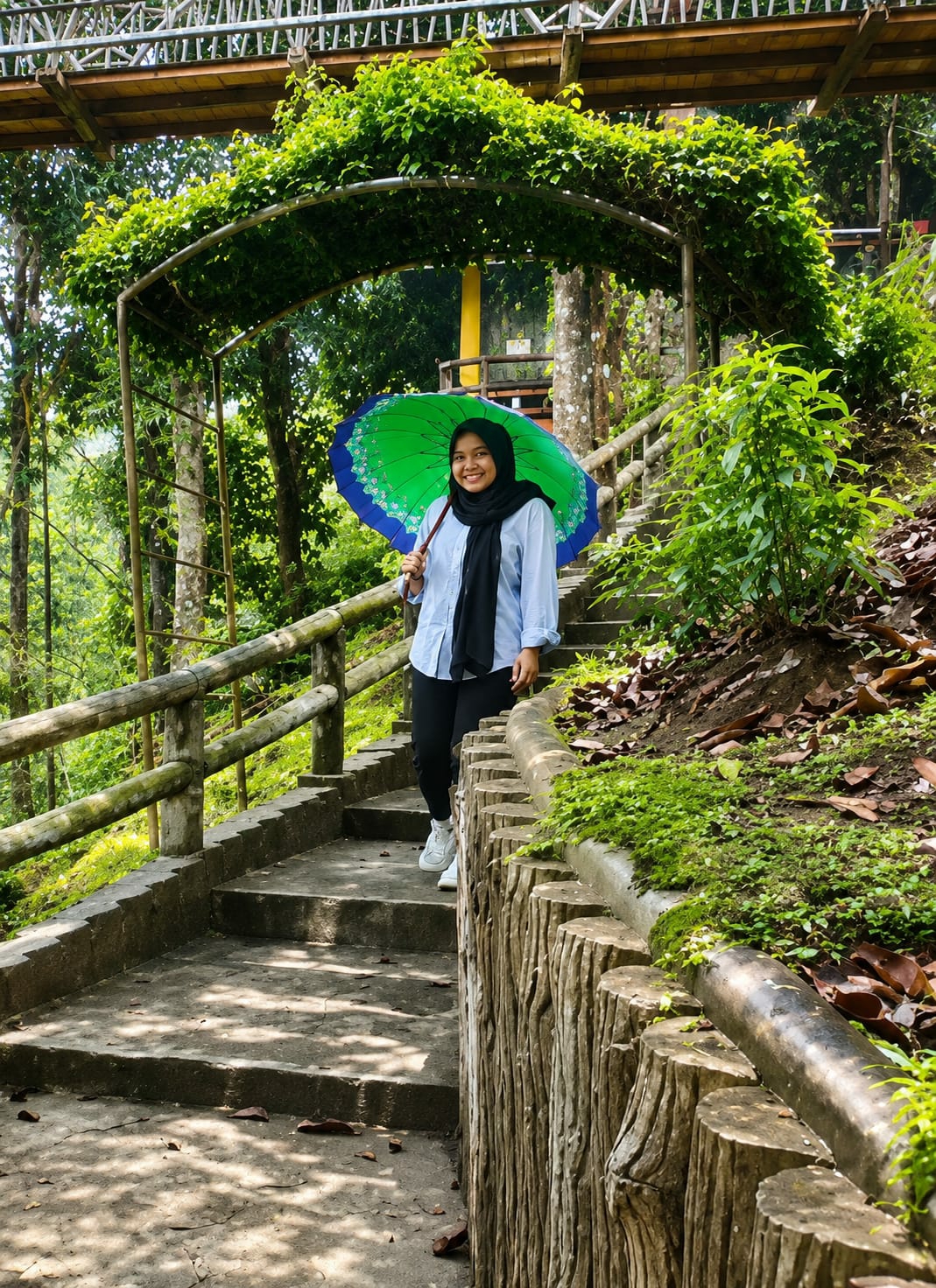 Exploring a forest park and temple grounds in Dolat Rayat