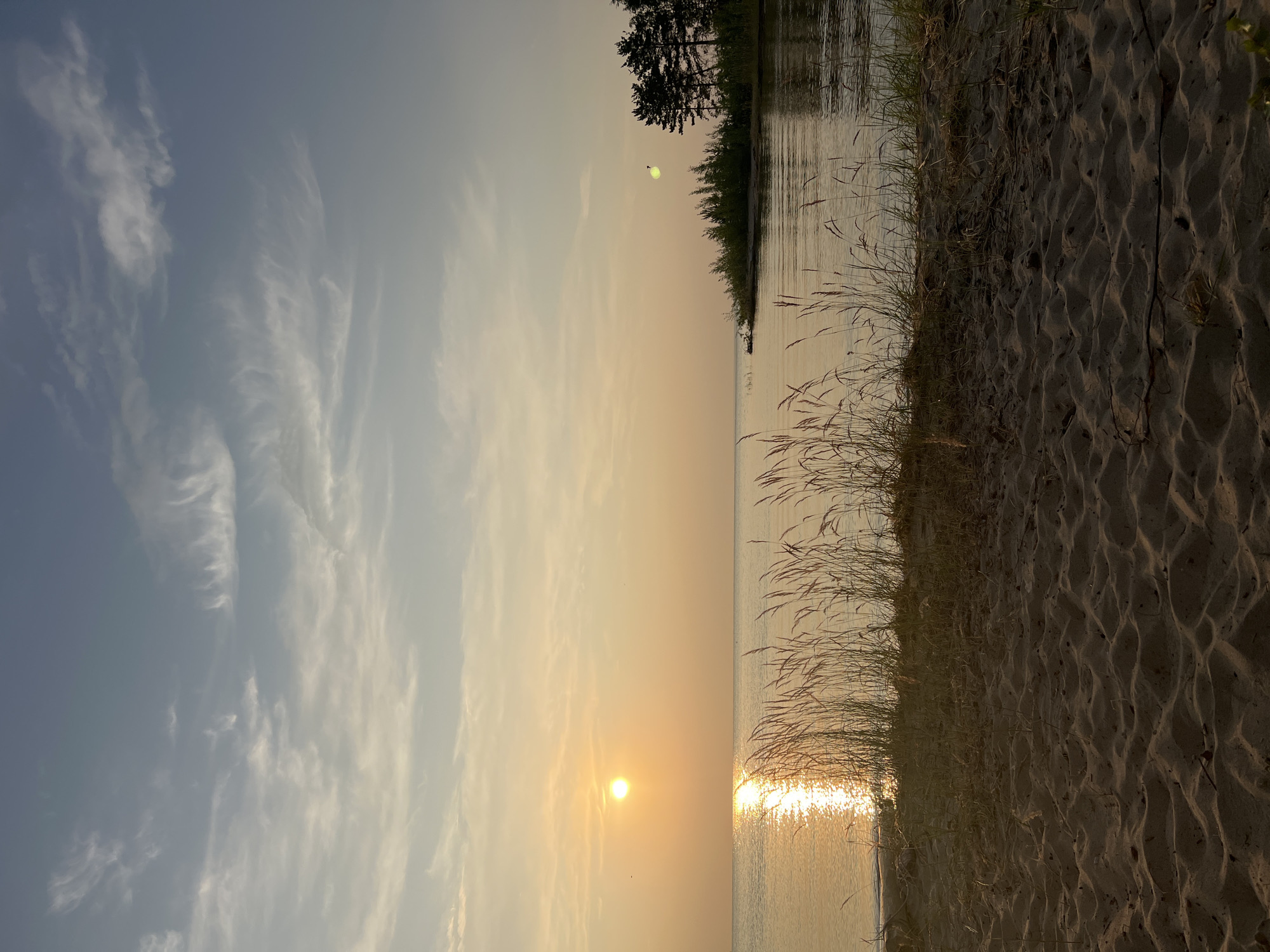 Quiet lakeside sunset at Borovoe, Russia