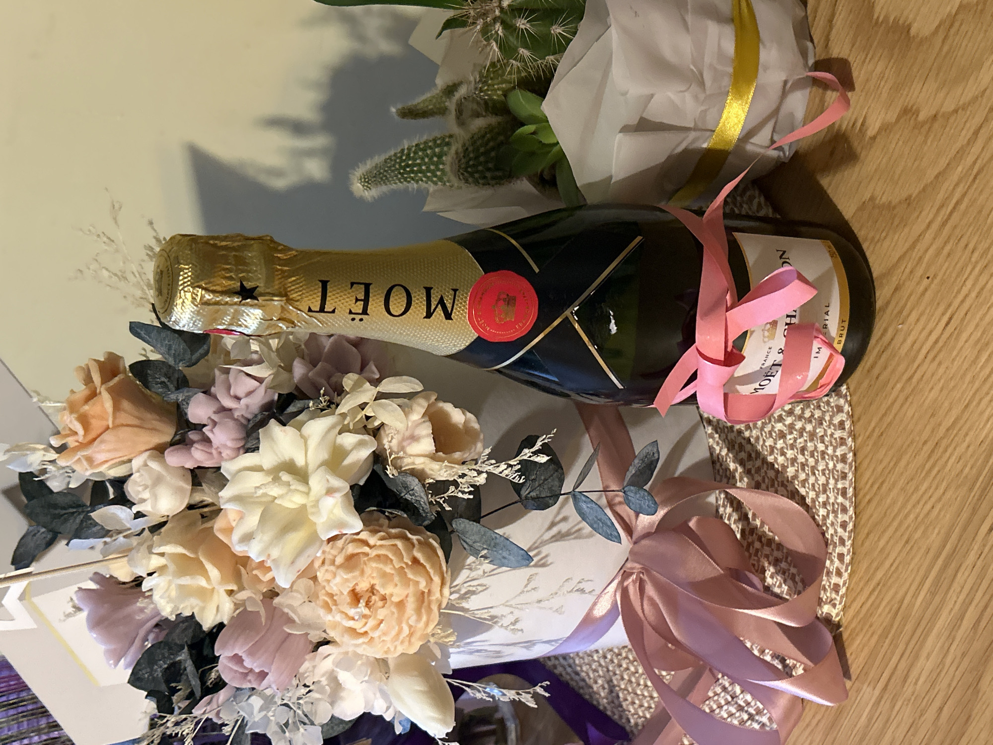 Celebration with champagne and flowers documented in Burgas, Bulgaria