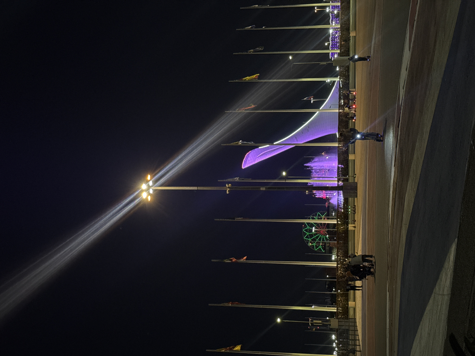 Illuminated nighttime plazas and fountains documented across Sochi region