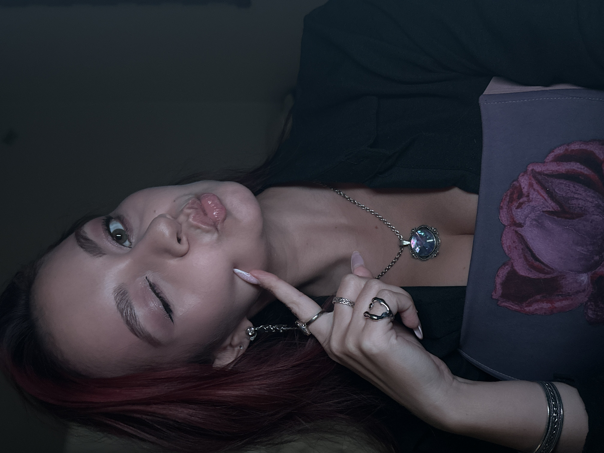 Woman poses for playful portrait photo in South Korea