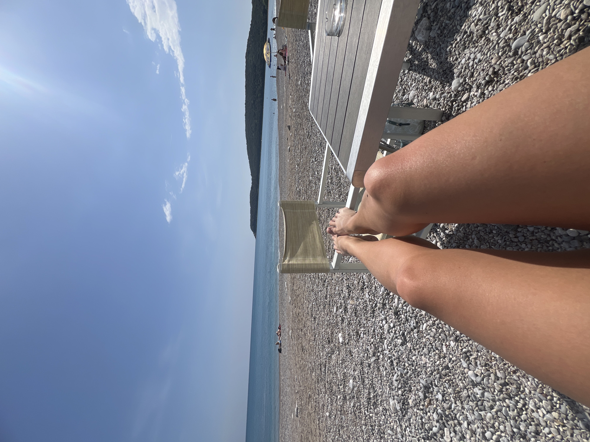 Peaceful beach day captured at Prijevor, Montenegro coastline
