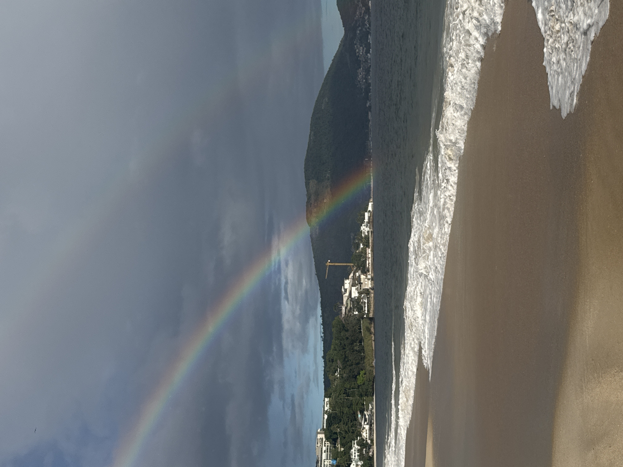 Double rainbow over Niterói beach, MAC museum in view