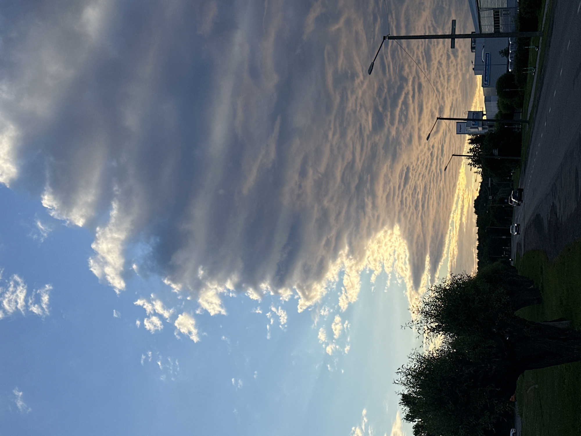 Dramatic evening sky over Tallinn, clouds and golden light