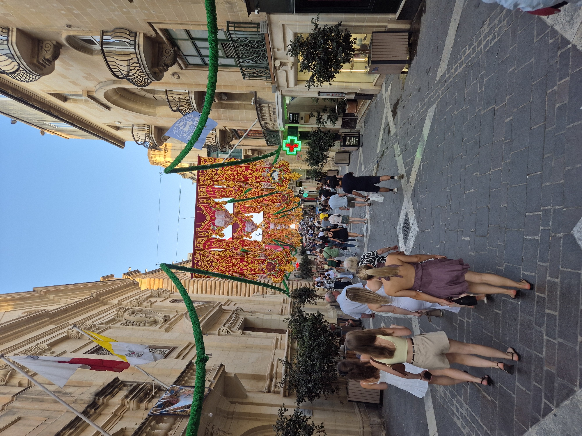 Street festival in full swing in Valletta's cobblestone center