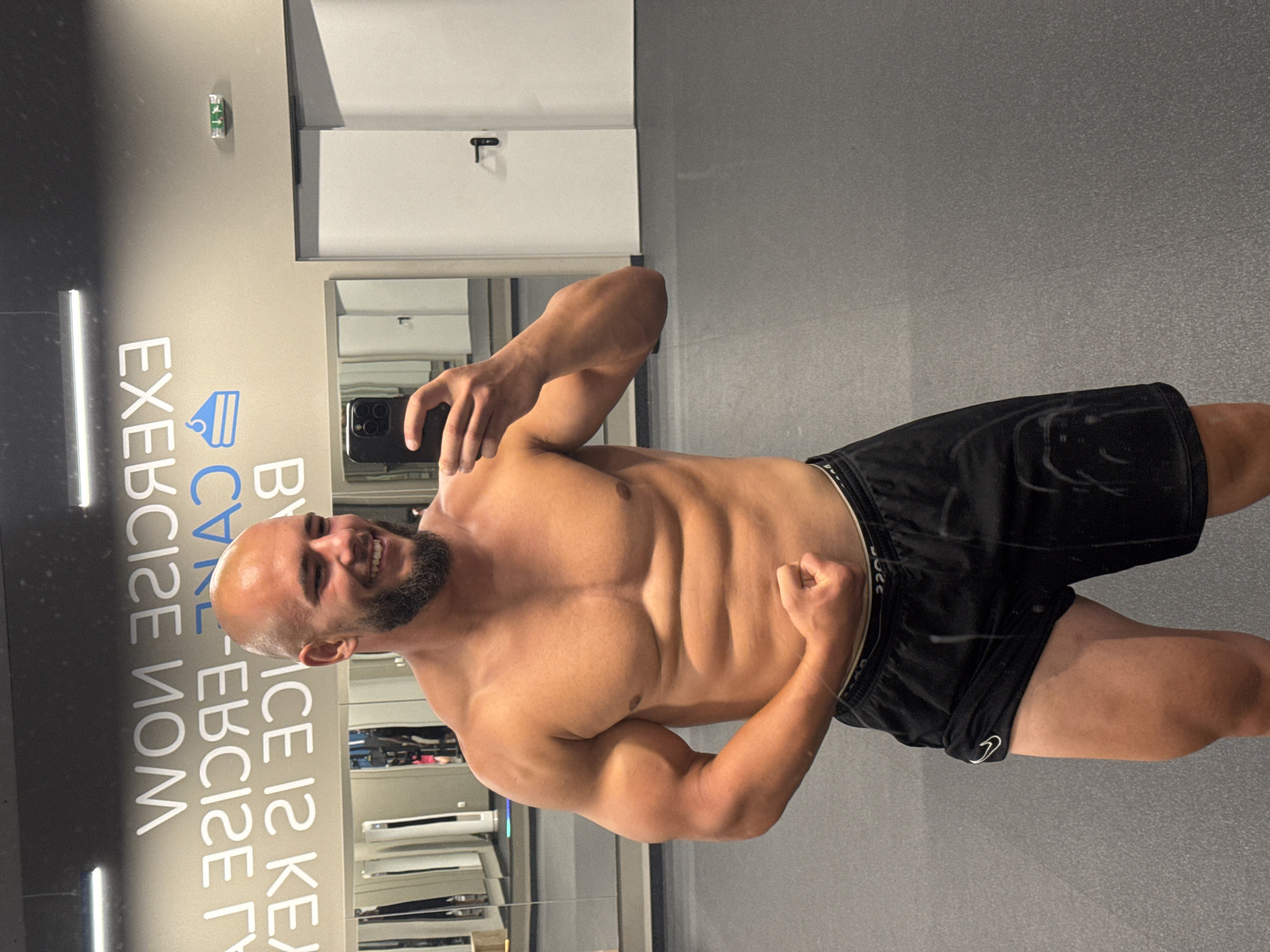 Gym mirror selfie session in Sofia, multiple angles