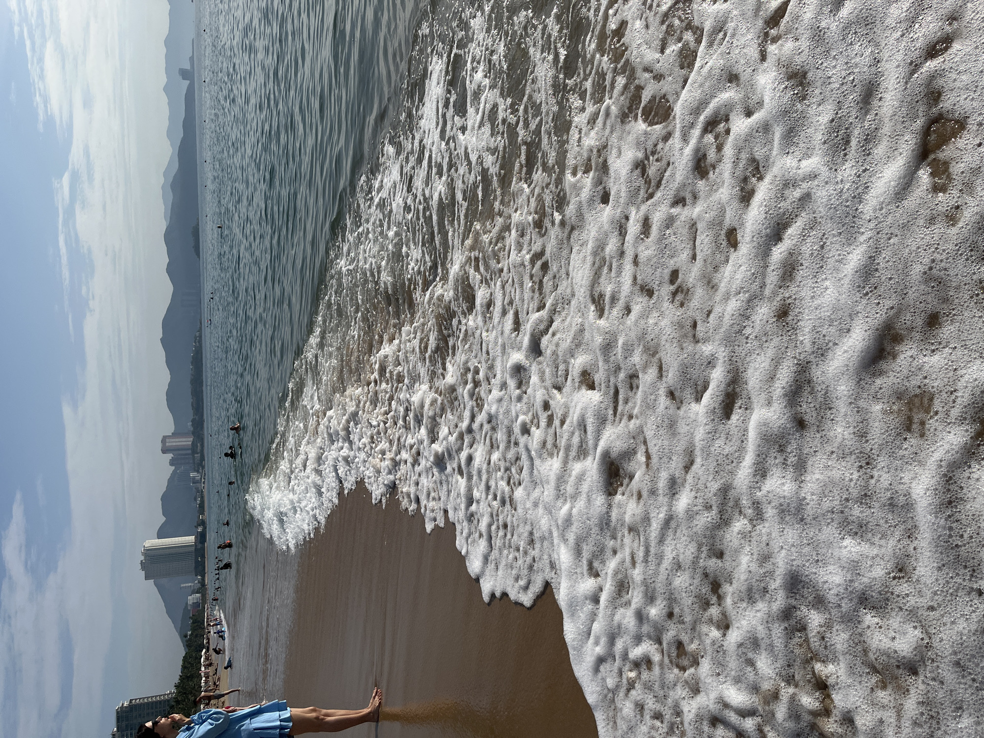 Busy morning on Nha Trang's beachfront shoreline