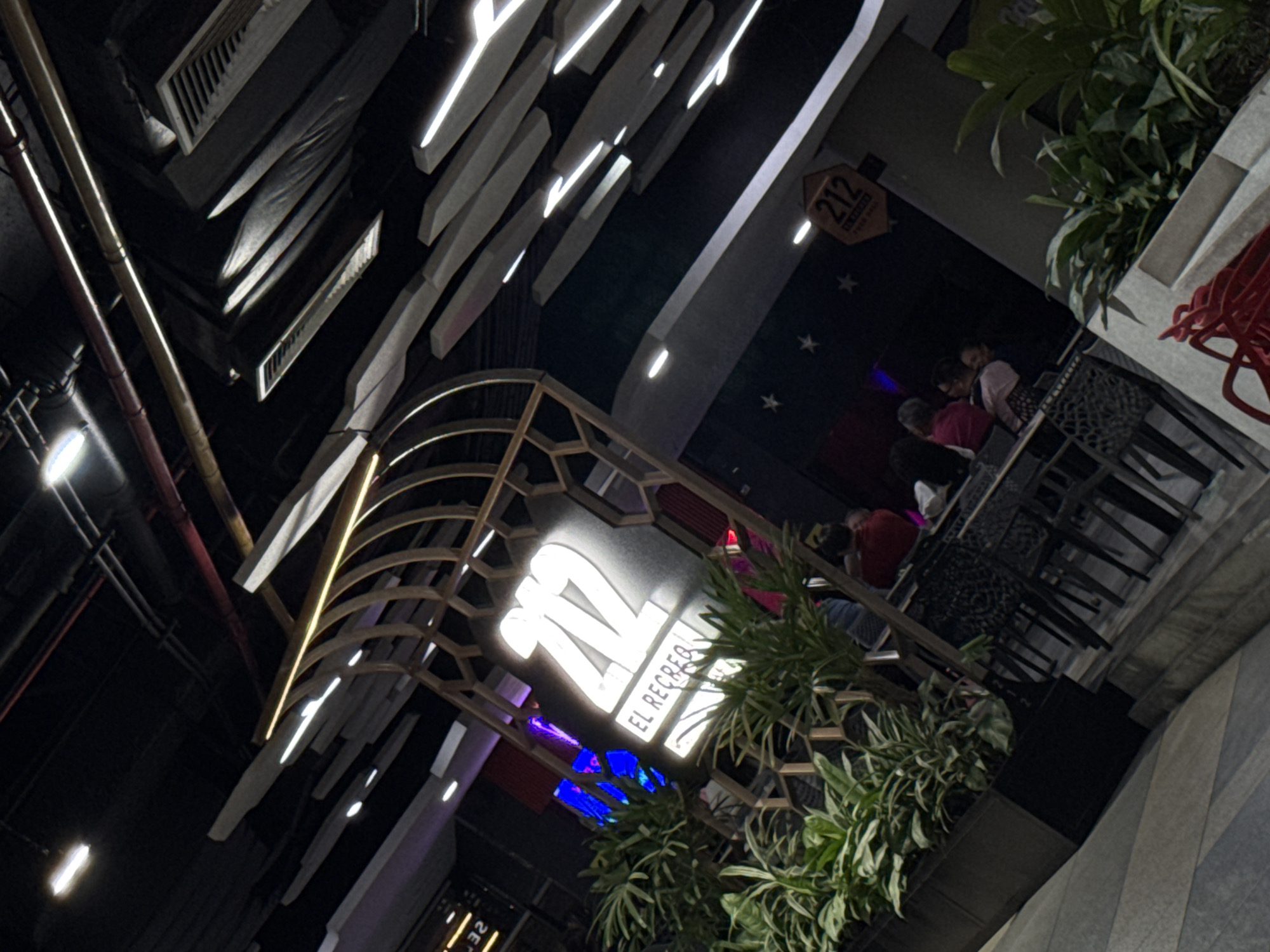 Late-night dining captured at Caracas food hall