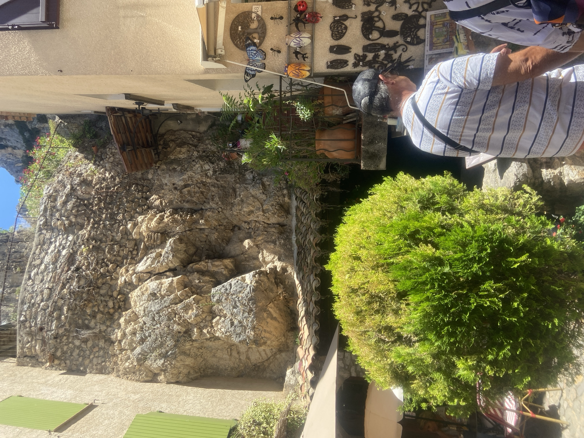 Sunny stroll through a charming French village with cobblestone streets