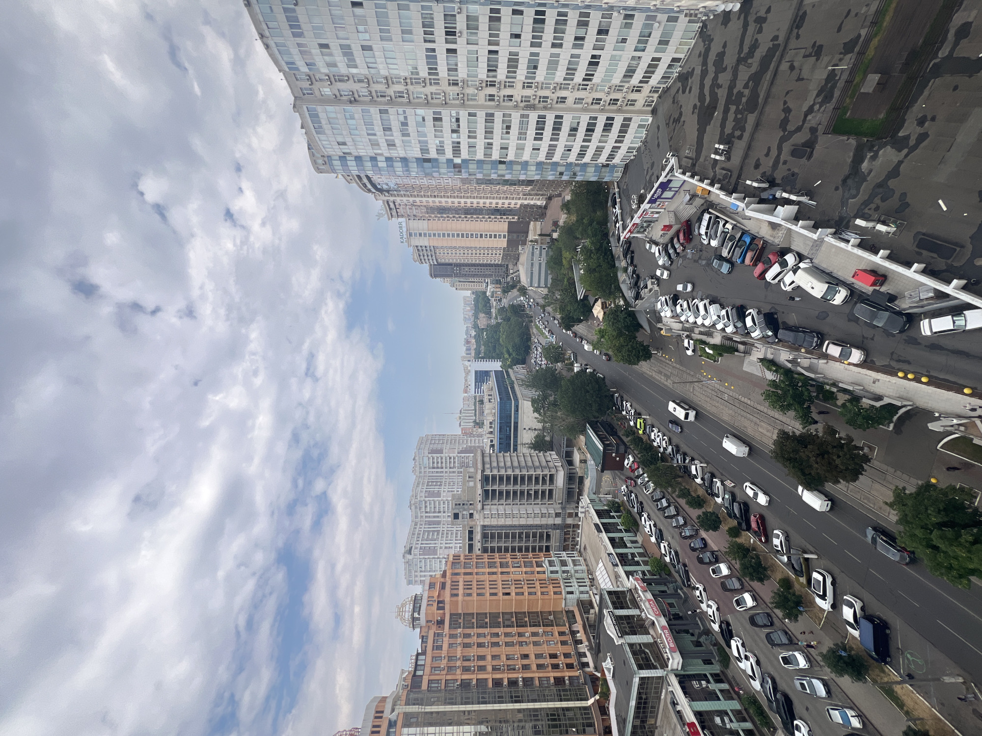 Aerial views of Odesa streets and Hotel Complex ODESSA