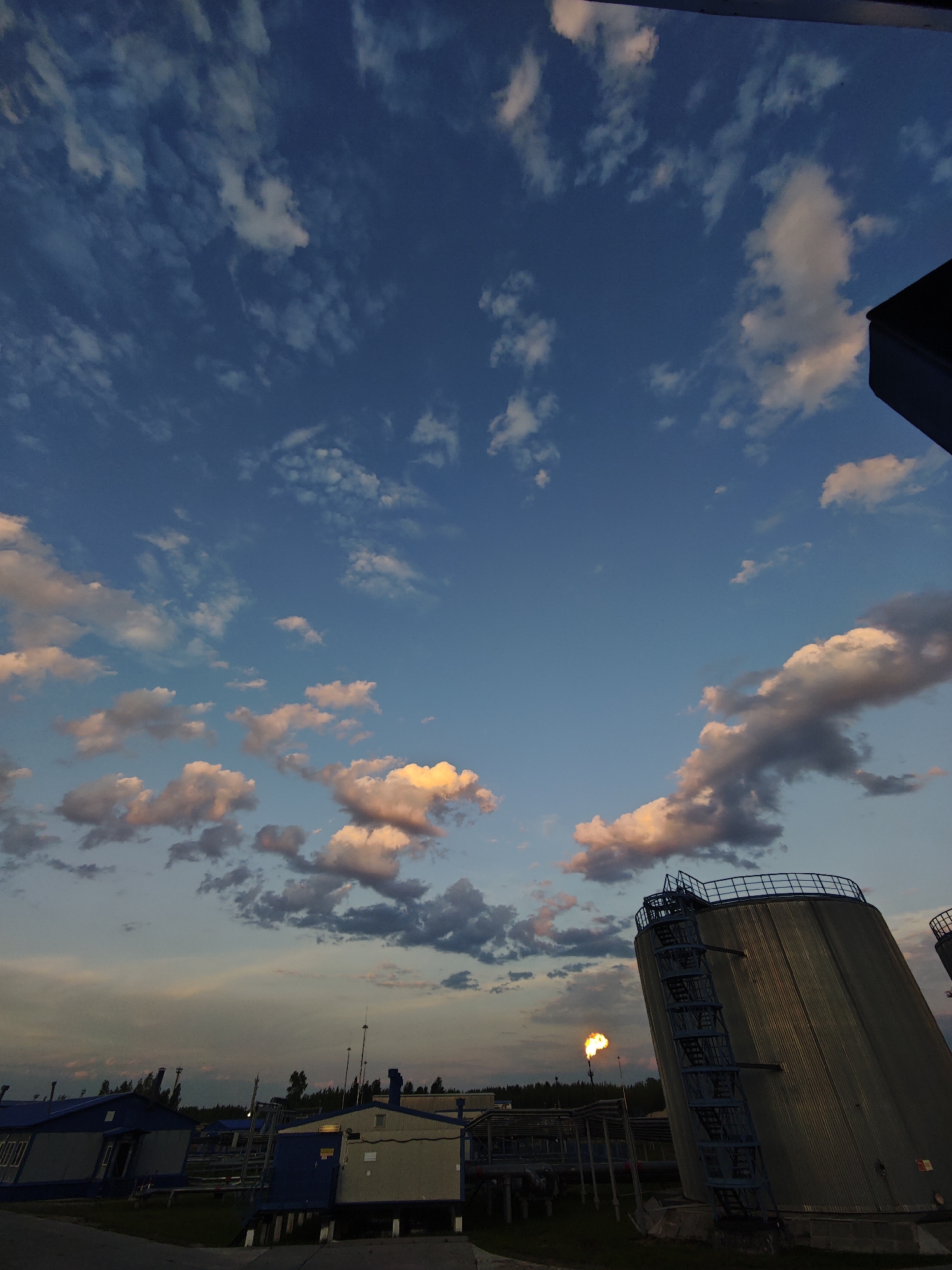Industrial facility observed during twilight in remote Russia location