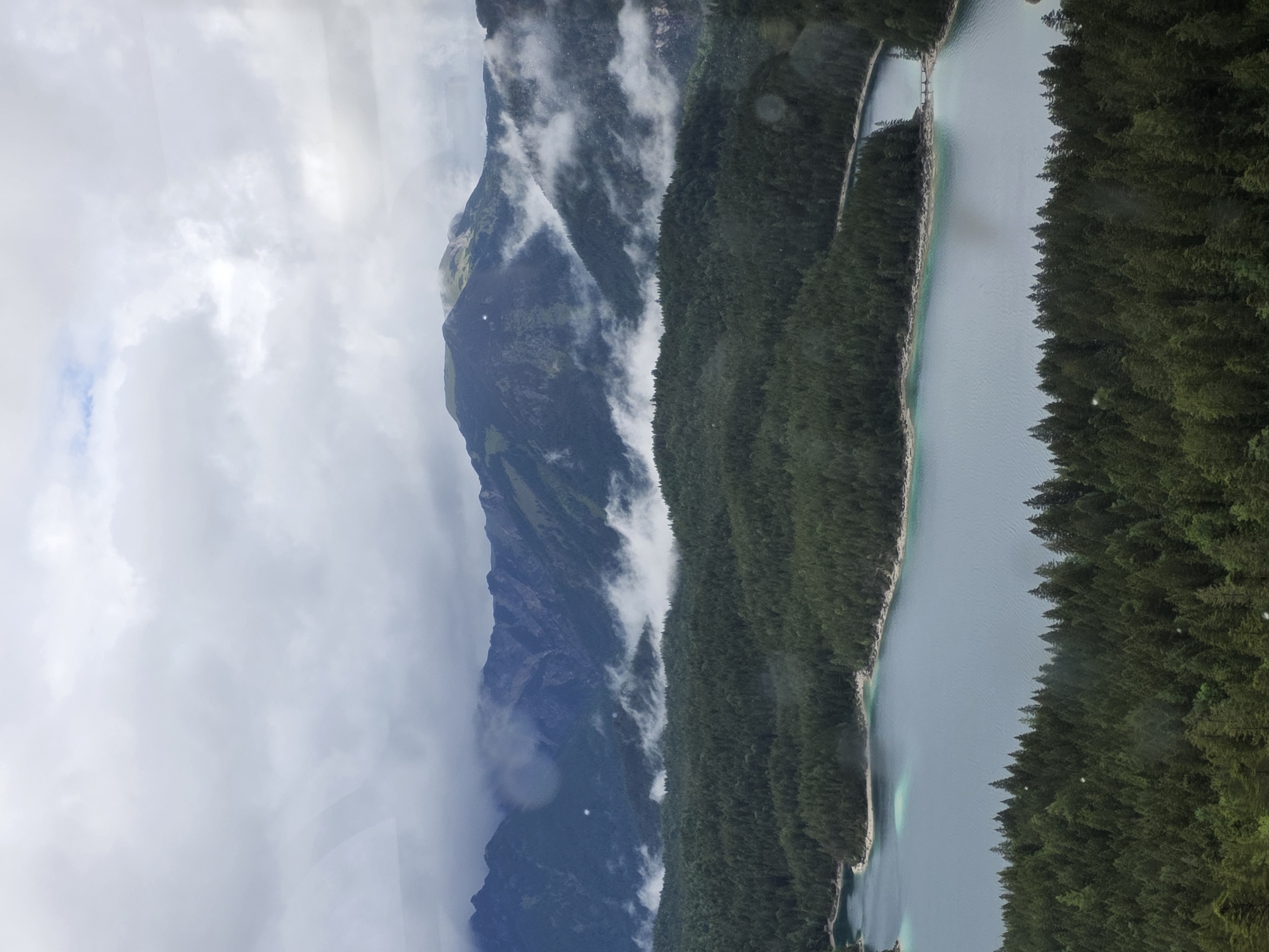 Scenic views of Eibsee lake captured in Grainau