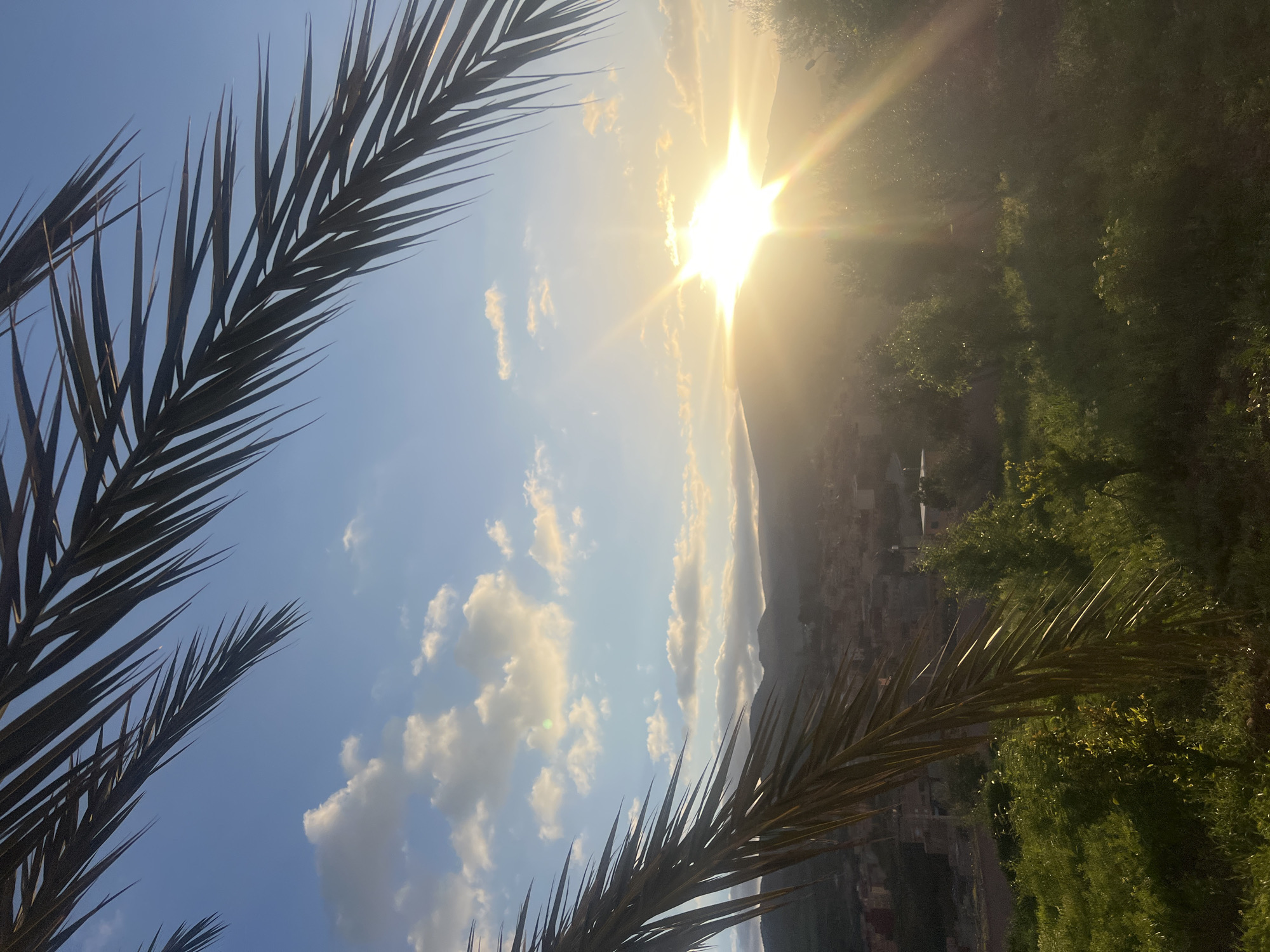Sunny morning skies documented in Ouaouizert, Morocco