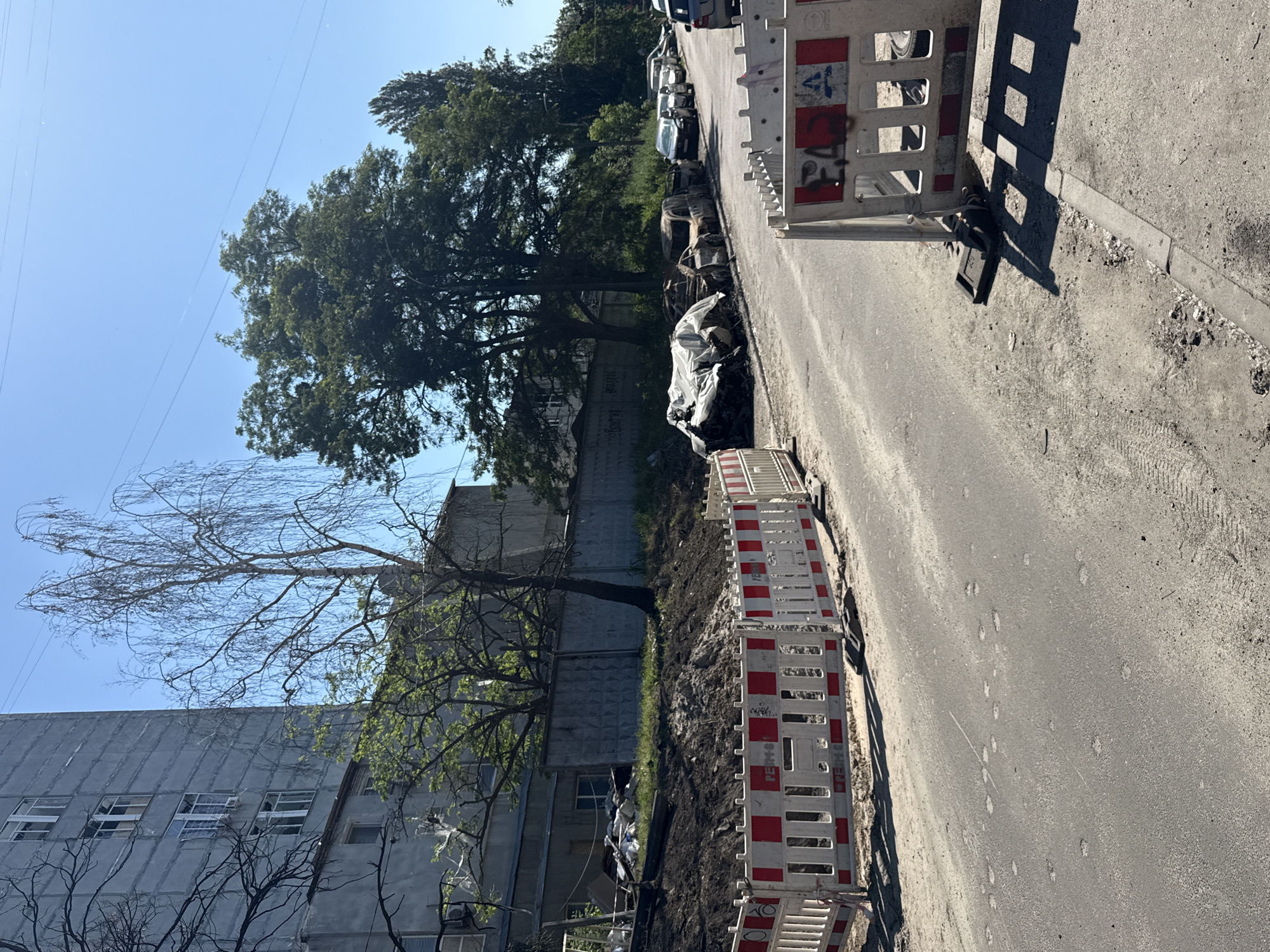 Blast damage documented in Kyiv residential area