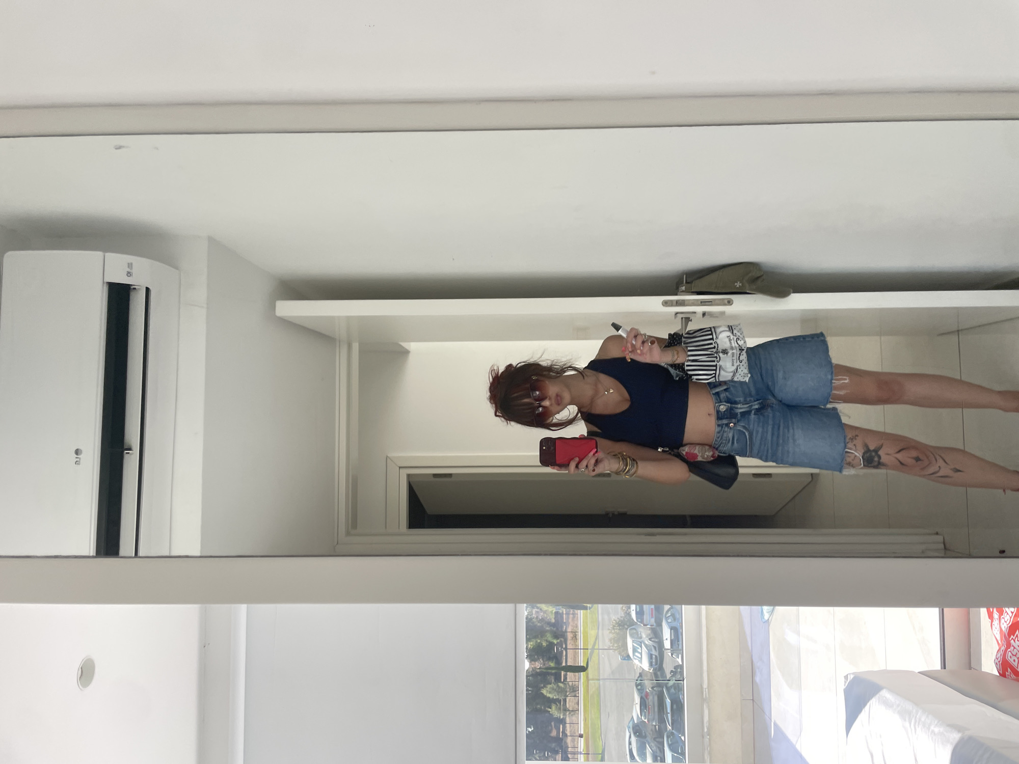 Downtime in Paphos — mirror selfies and a hotel room view