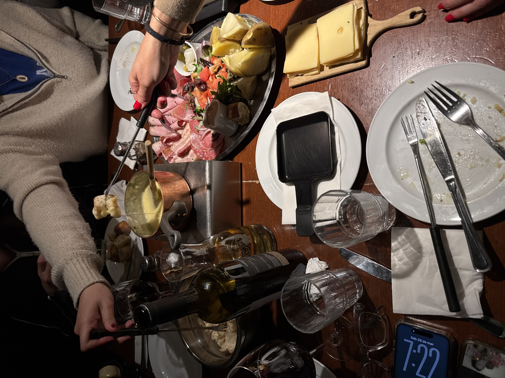 Late night dining in Whistler features fondue and flambéed crepes