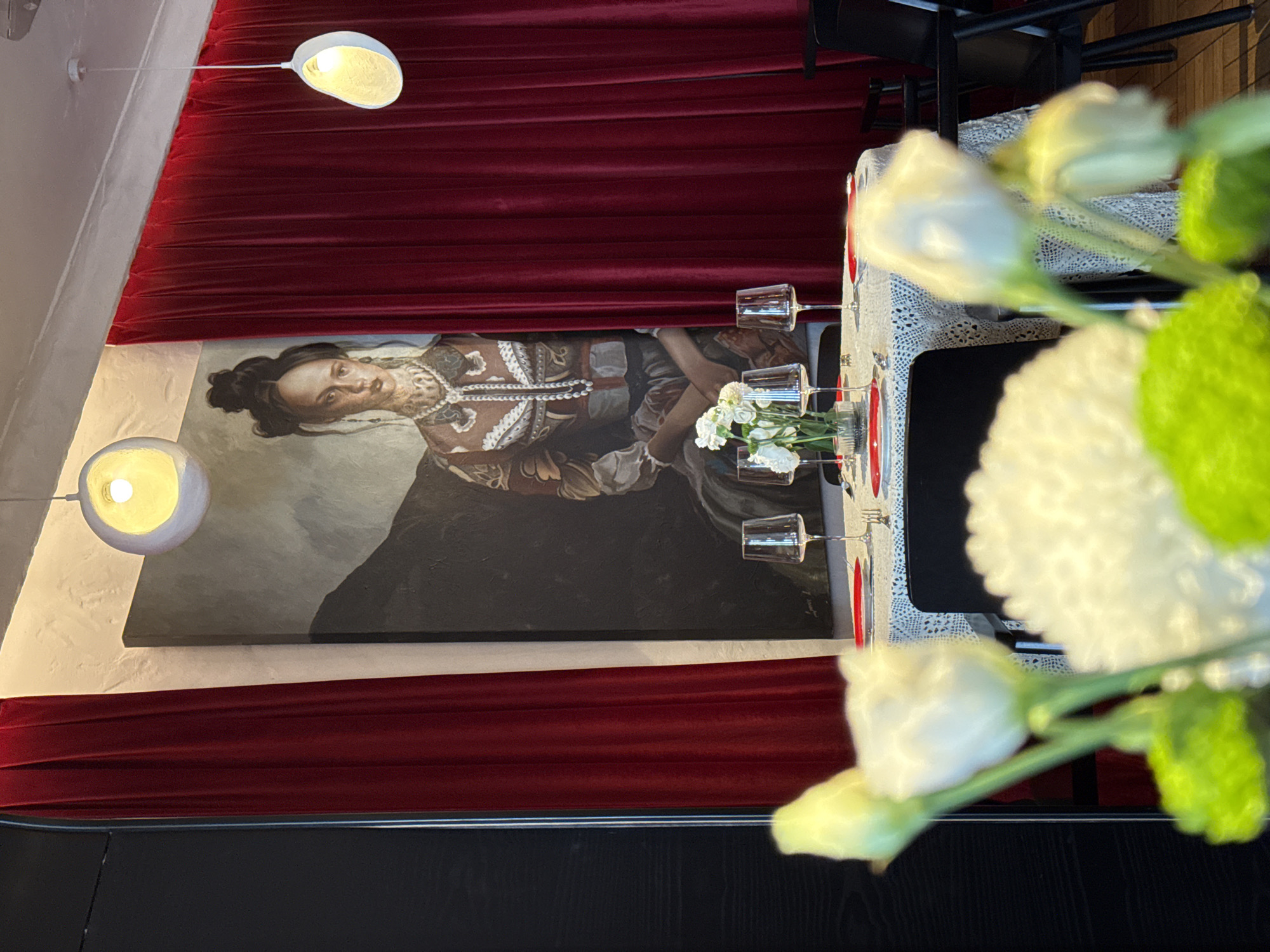 Dimly lit restaurant table setting in Nizhny Novgorod