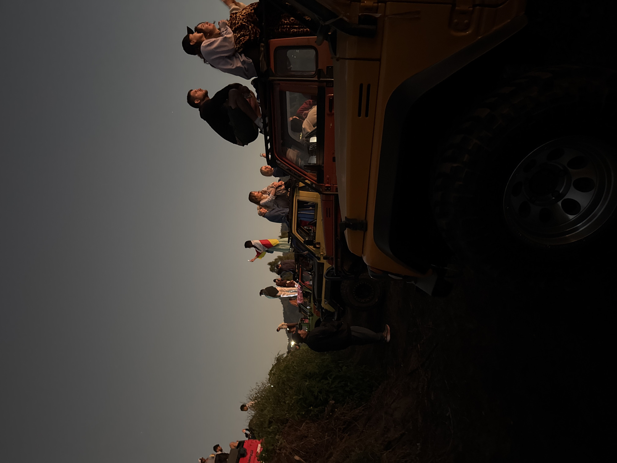 Sunset jeep hangout on a Kintamani mountainside
