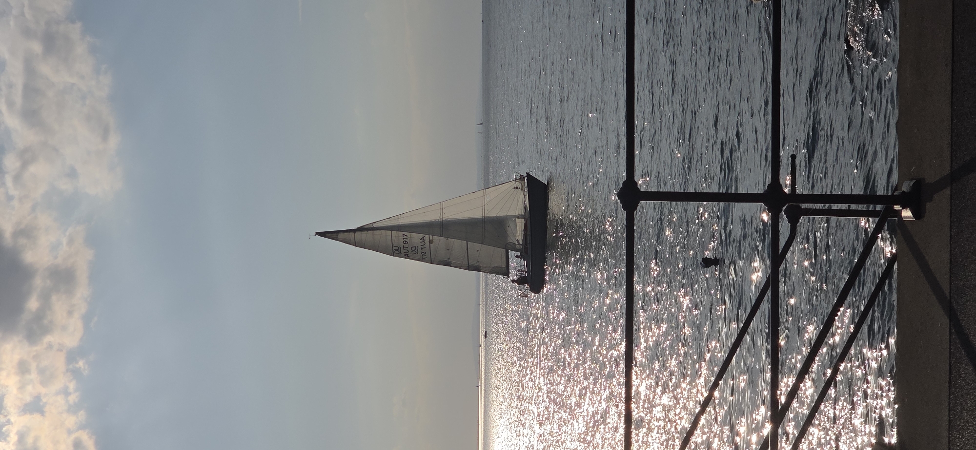 Austrian sailboat AUT 917 on the water near Lochau