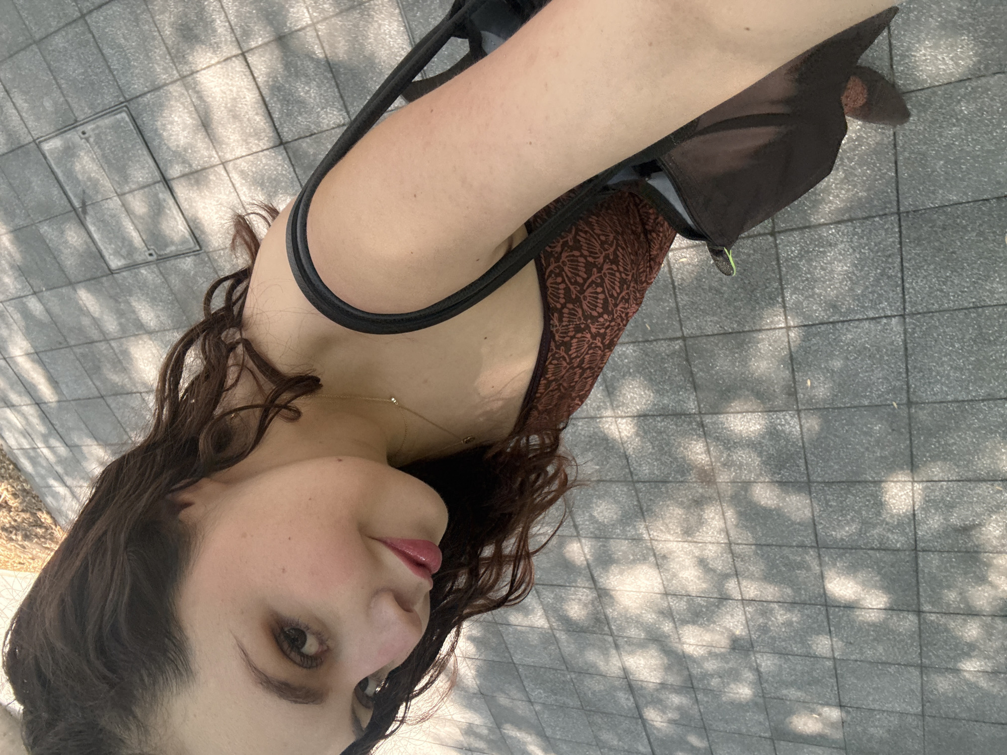 Woman in floral top spotted in Mexico City park