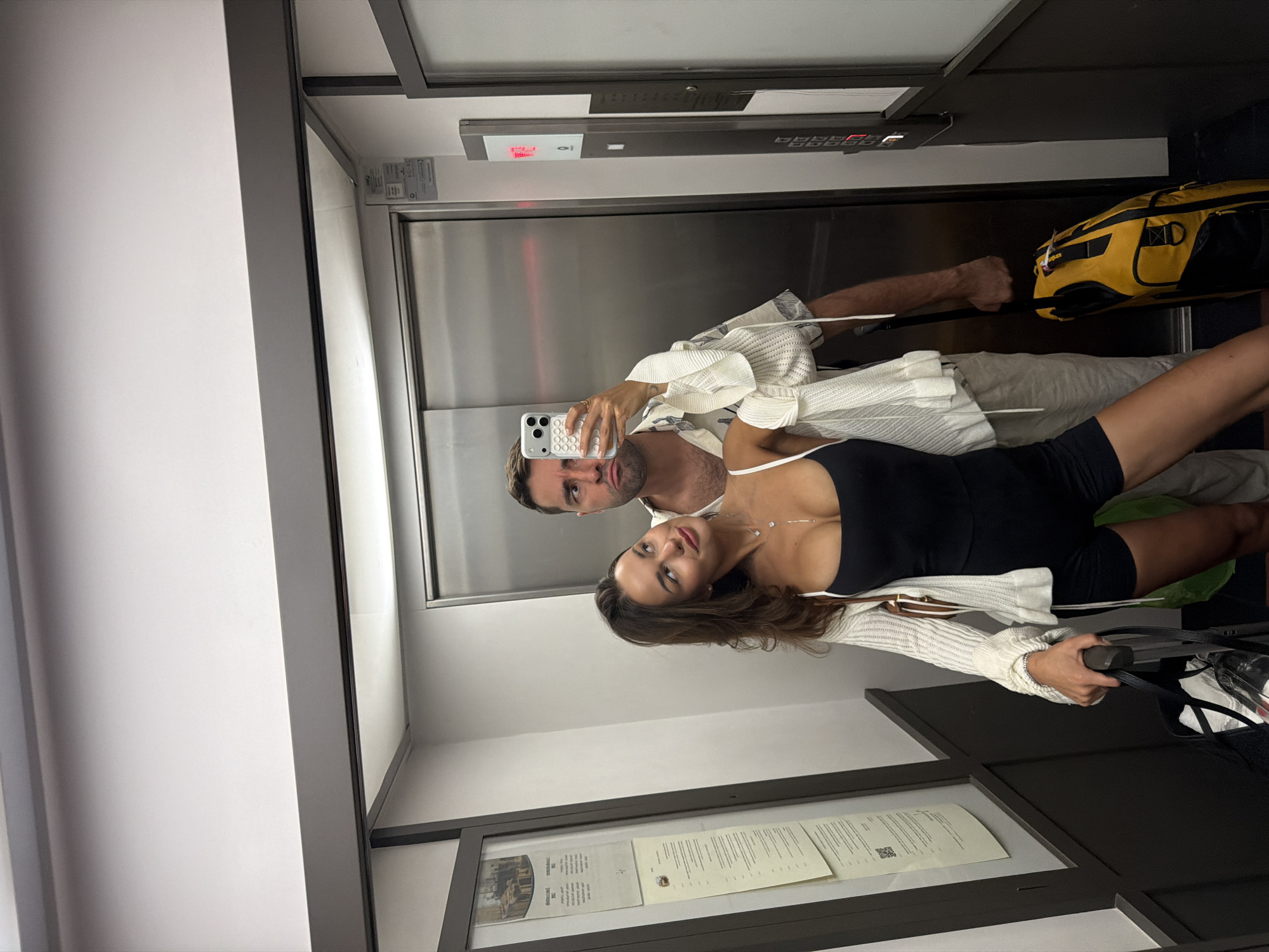 Mirror selfies around a Verona hotel, one summer morning