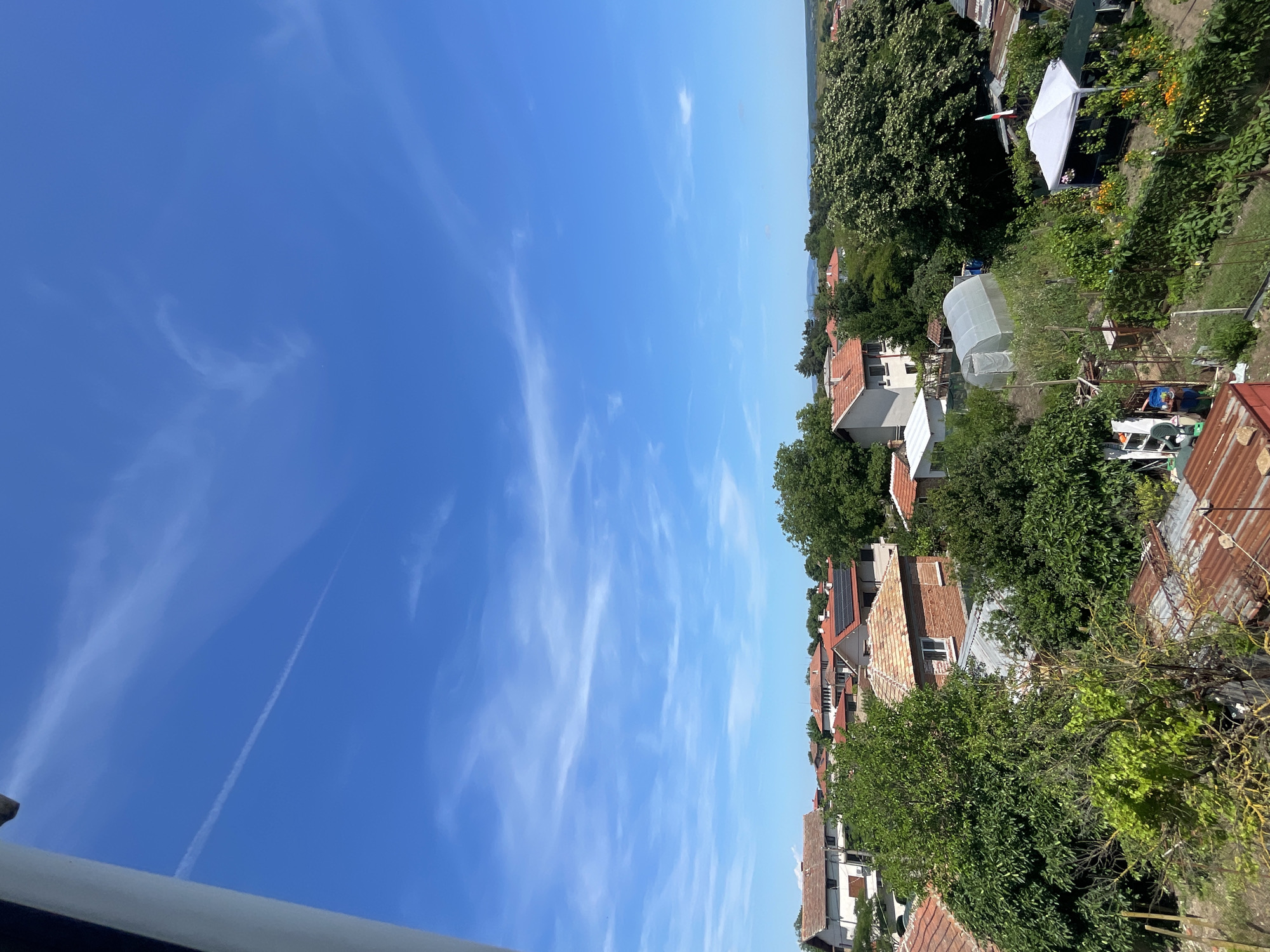 Clear skies over residential Debelt, Bulgaria captured in aerial views