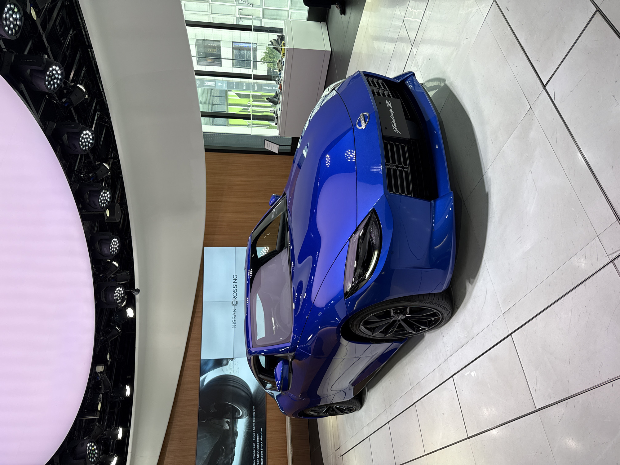 Nissan showroom draws crowds in Chuo, Japan