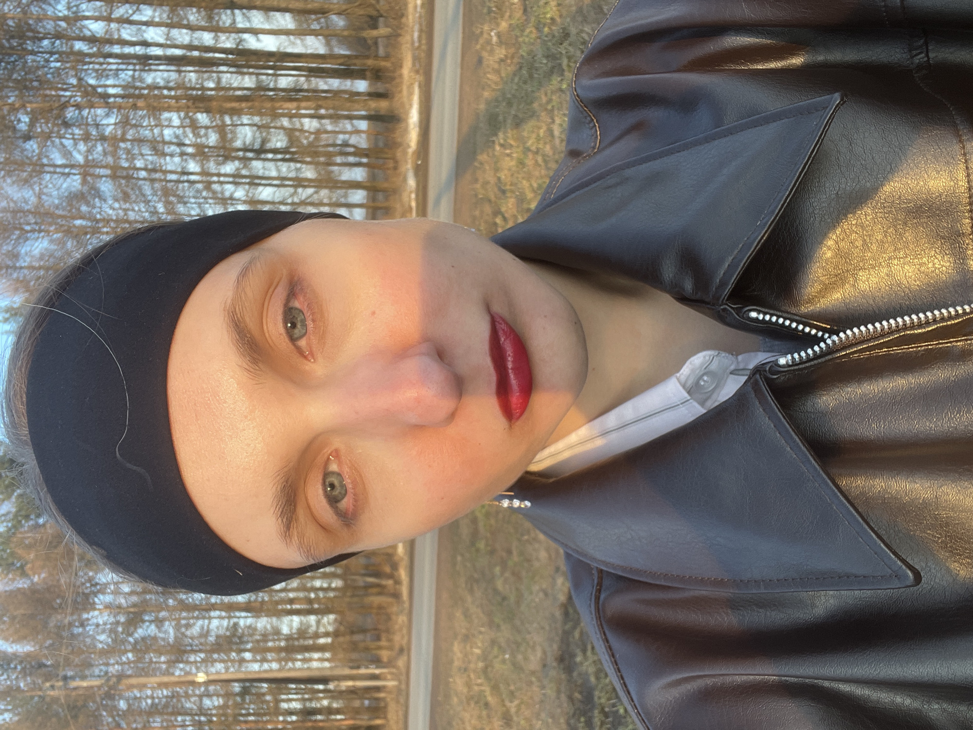 Woman documents muddy outdoor visit in Russian village