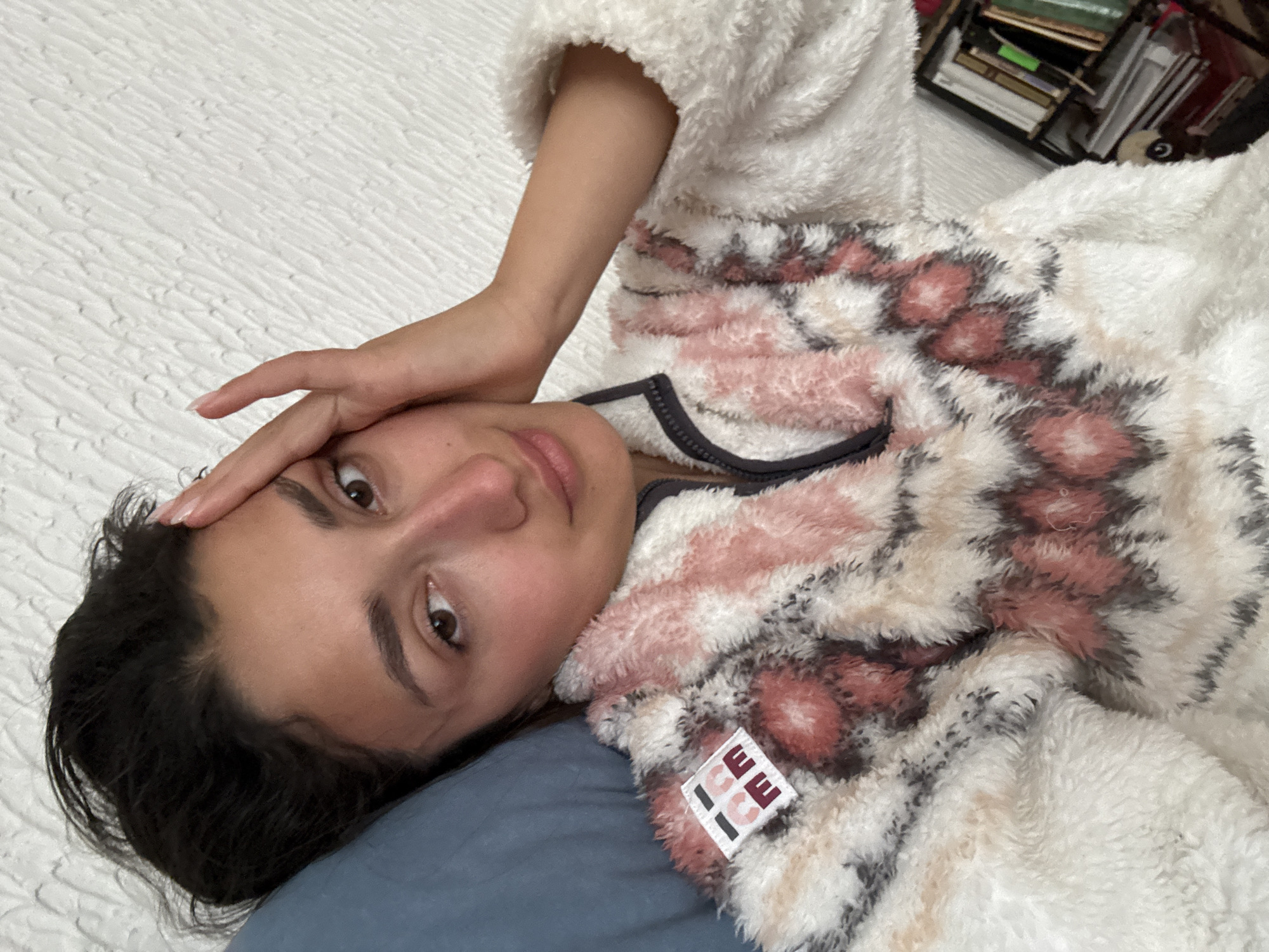 Woman enjoys quiet afternoon at home with pet dog