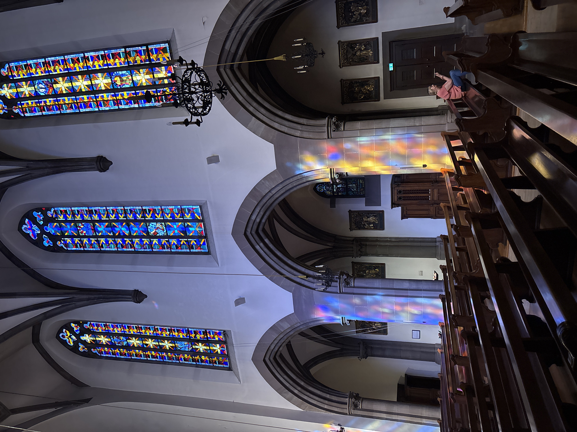 Interior views of Strasbourg Cathedral's Gothic architecture