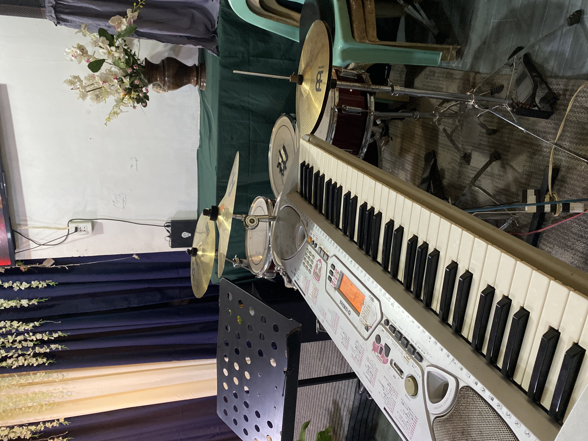 Music practice session with keyboard and drums in Davao City