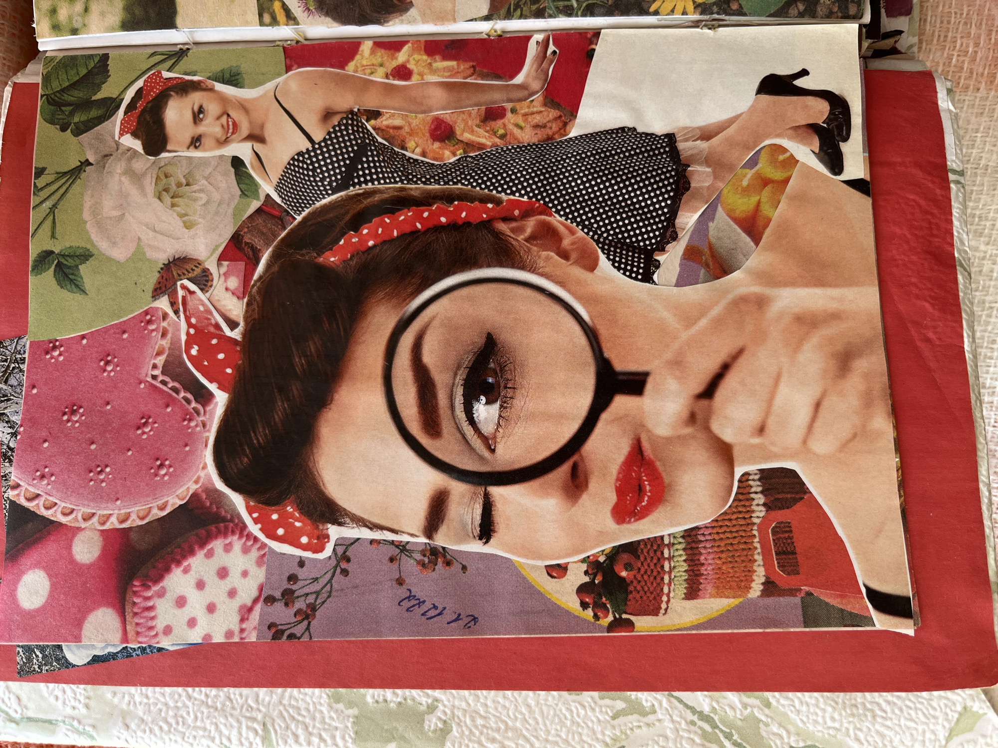 Afternoon scrapbooking session full of collages and vintage ephemera