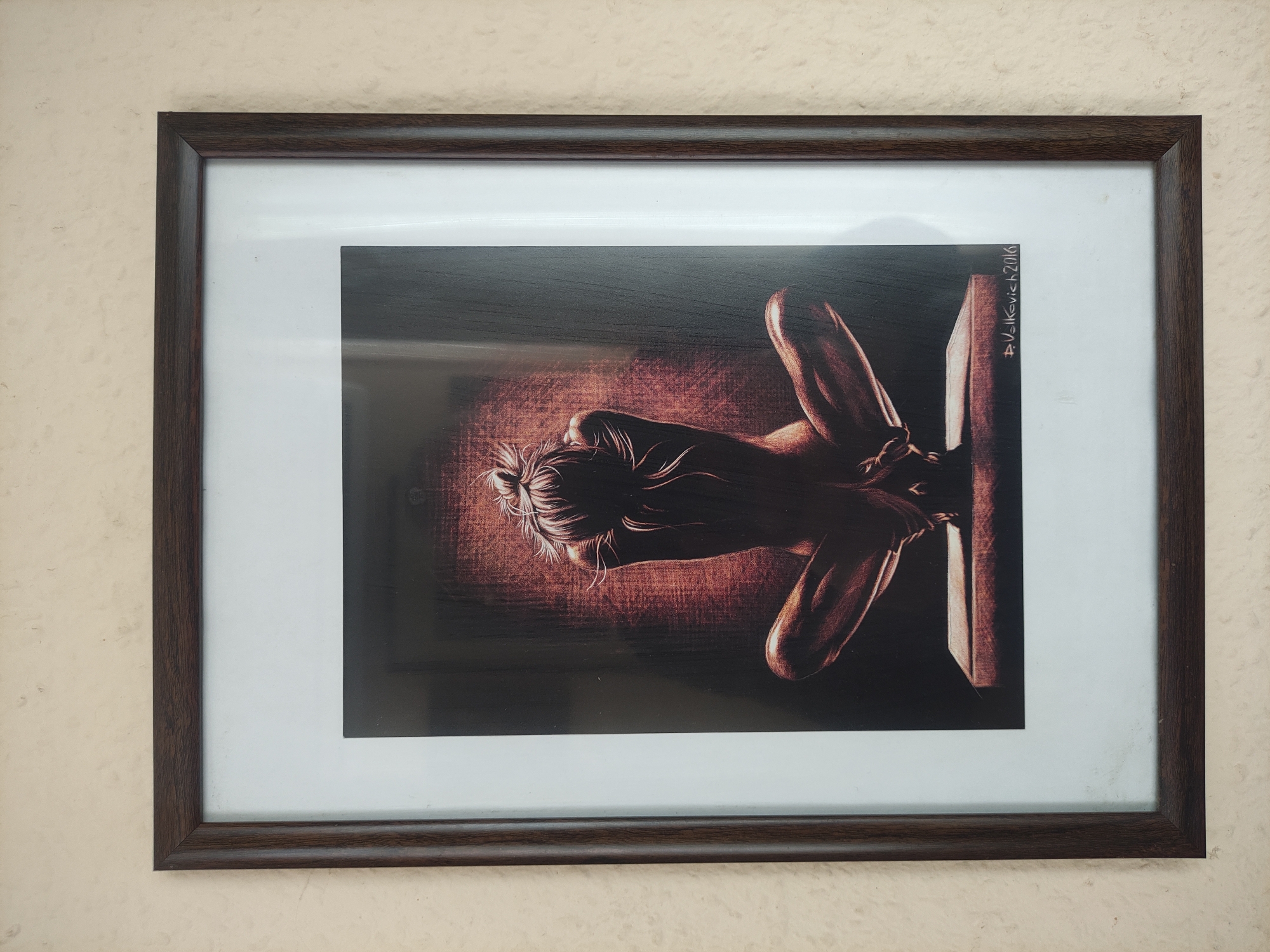 Art viewing session documented in Tbilisi gallery or residence