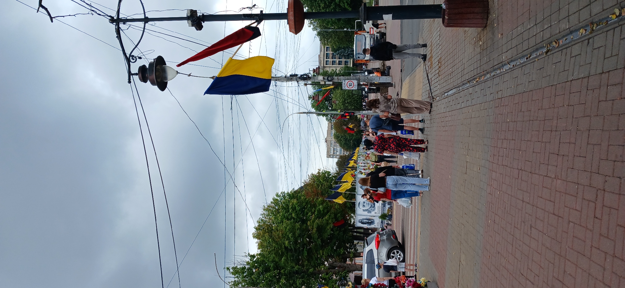 Memorial portraits of fallen soldiers line Khmelnytskyi city streets
