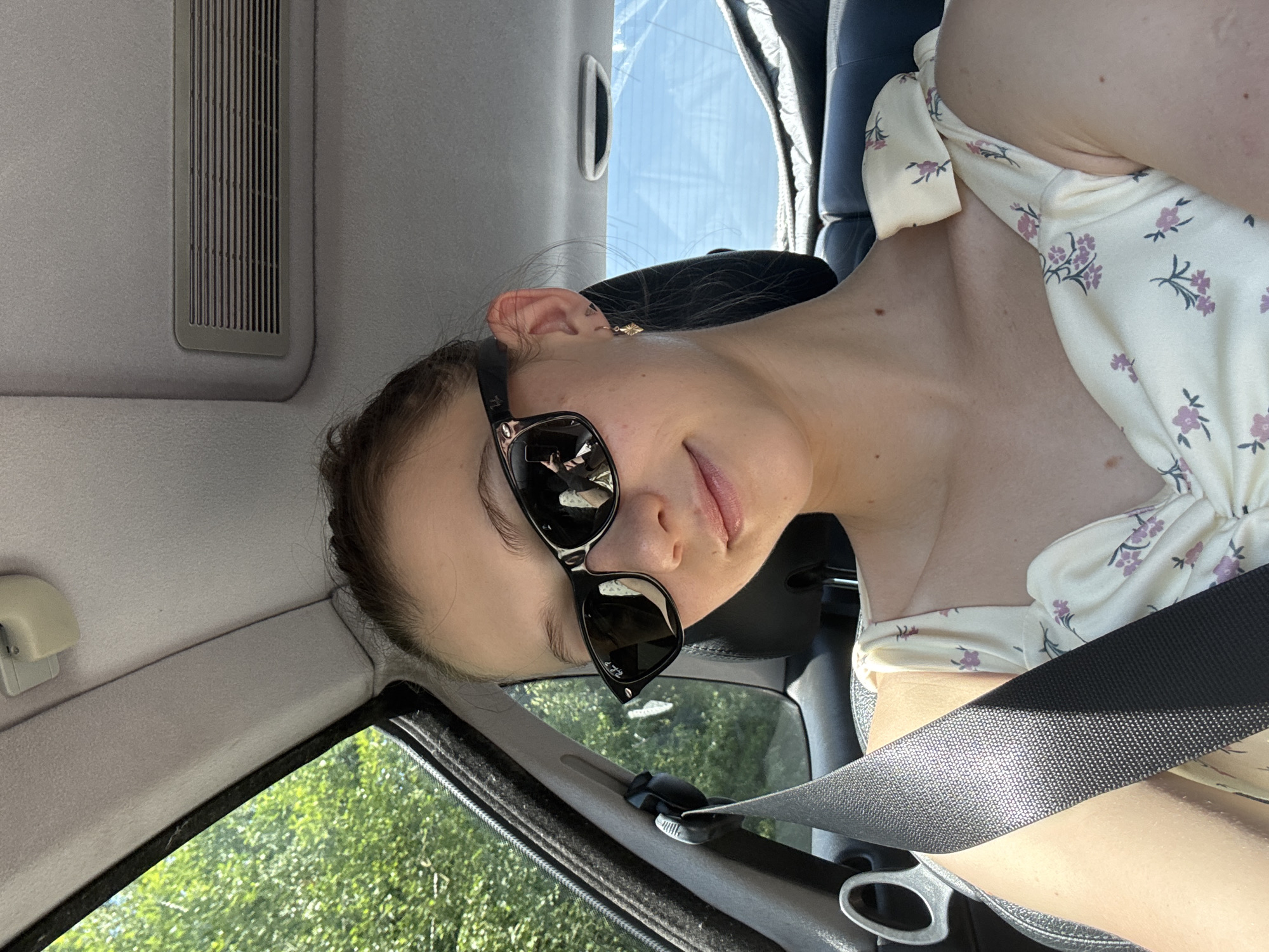 Car selfies on a sunny day in Klingenberg am Main