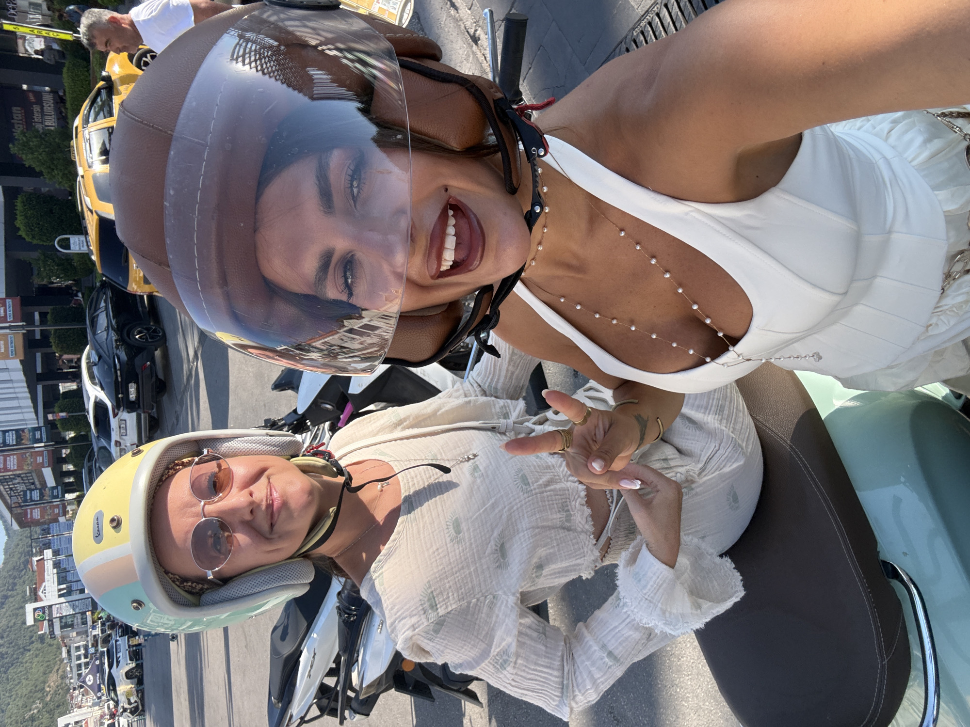 Scooter selfie moment on the streets of Fethiye