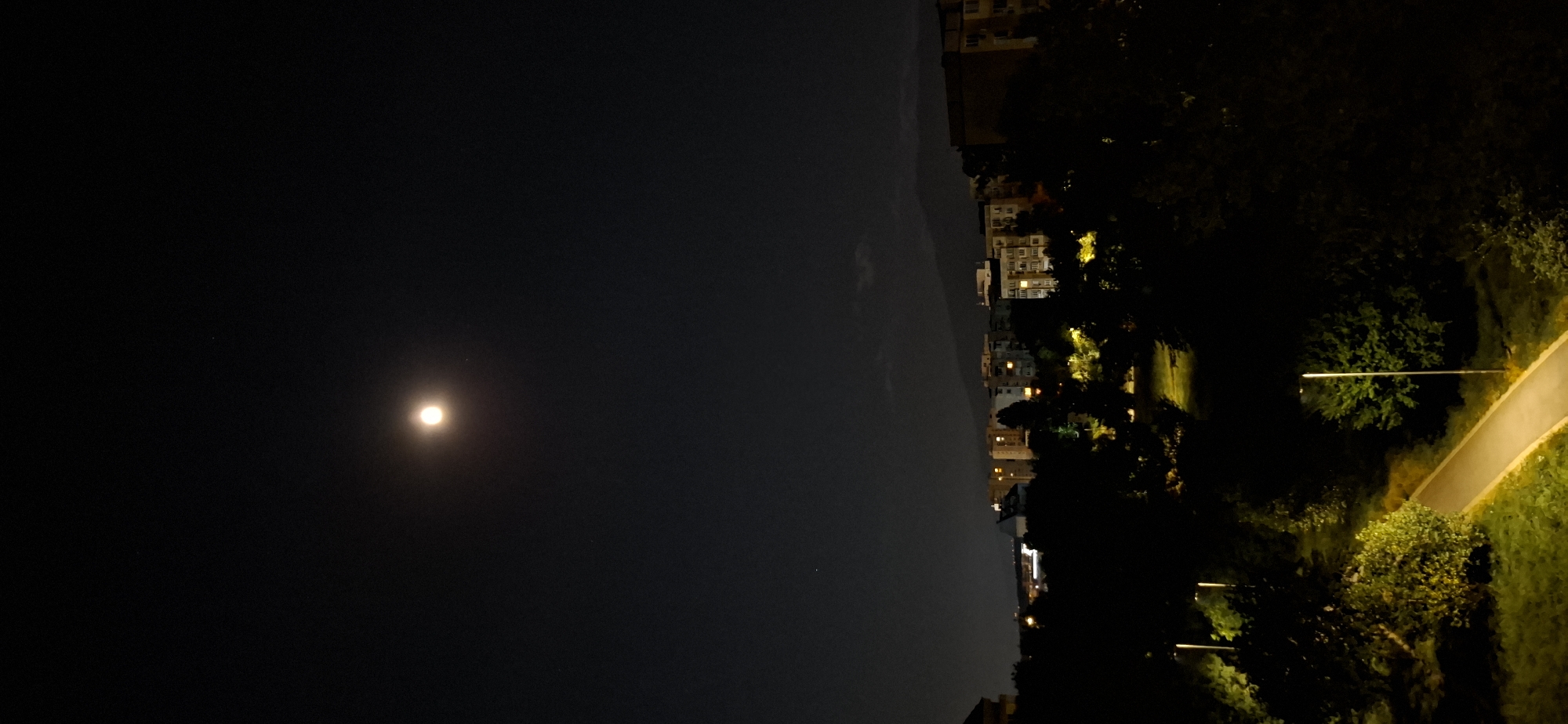 Full moon over Sofia's skyline, just after midnight
