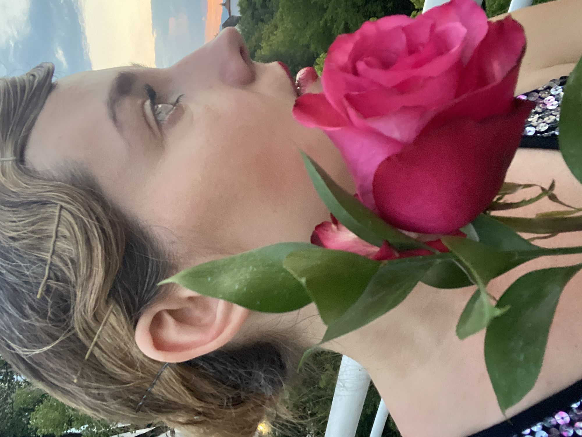 Dusk stroll around Podgorica's old town with a pink rose