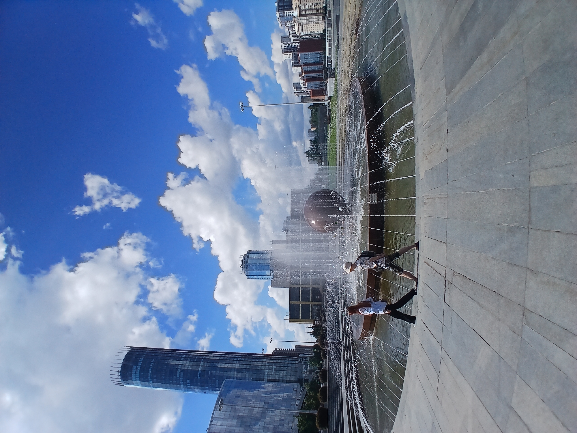 Fountain and iron gazebo in a Yekaterinburg public square