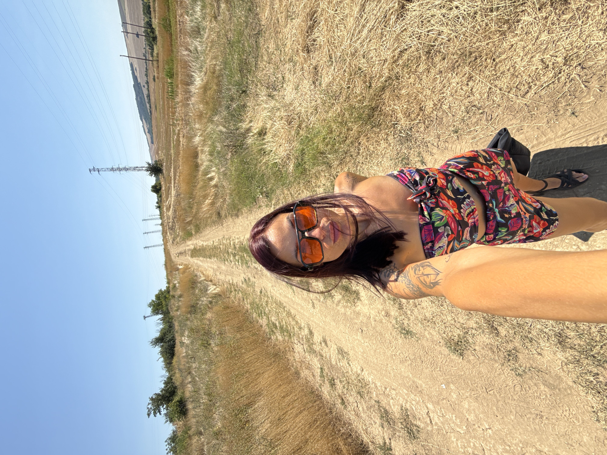 Selfie on a rural road in Pleven, Bulgaria