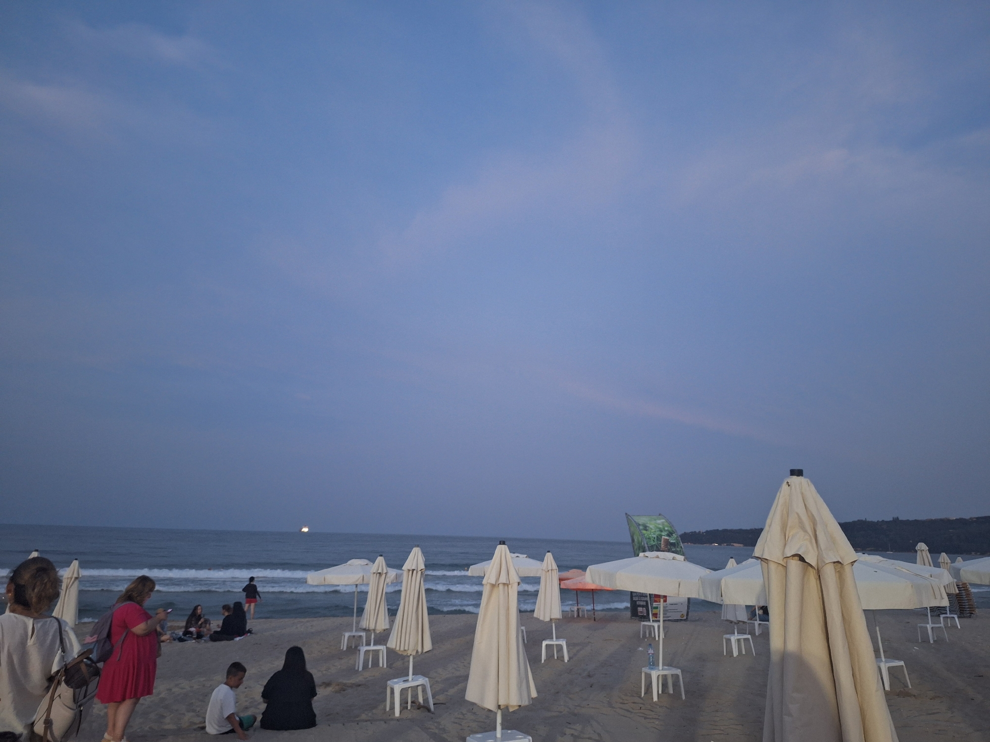 Varna's Black Sea shore winds down at dusk
