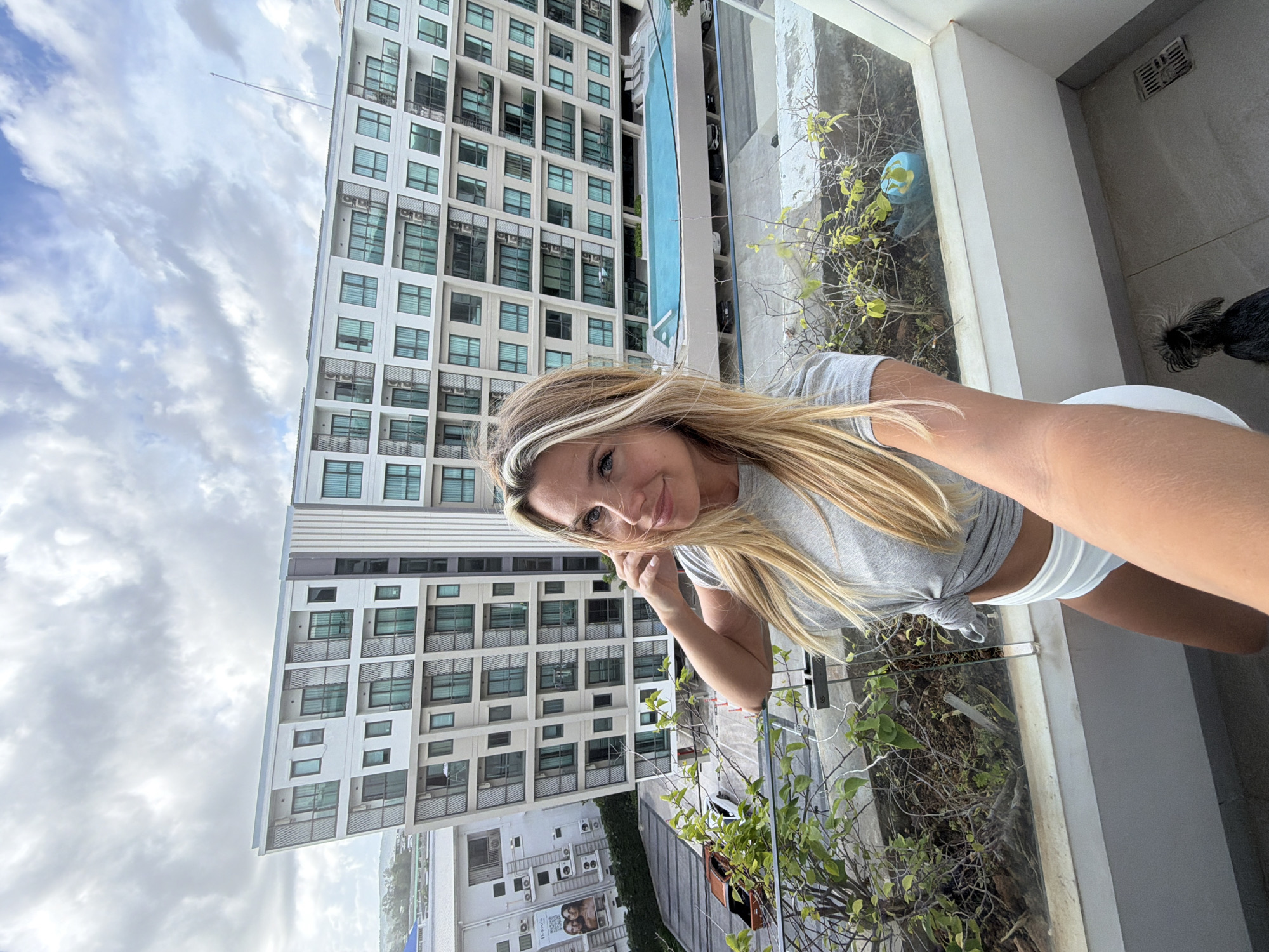 Balcony selfies with a Yorkshire Terrier, Choeng Thale
