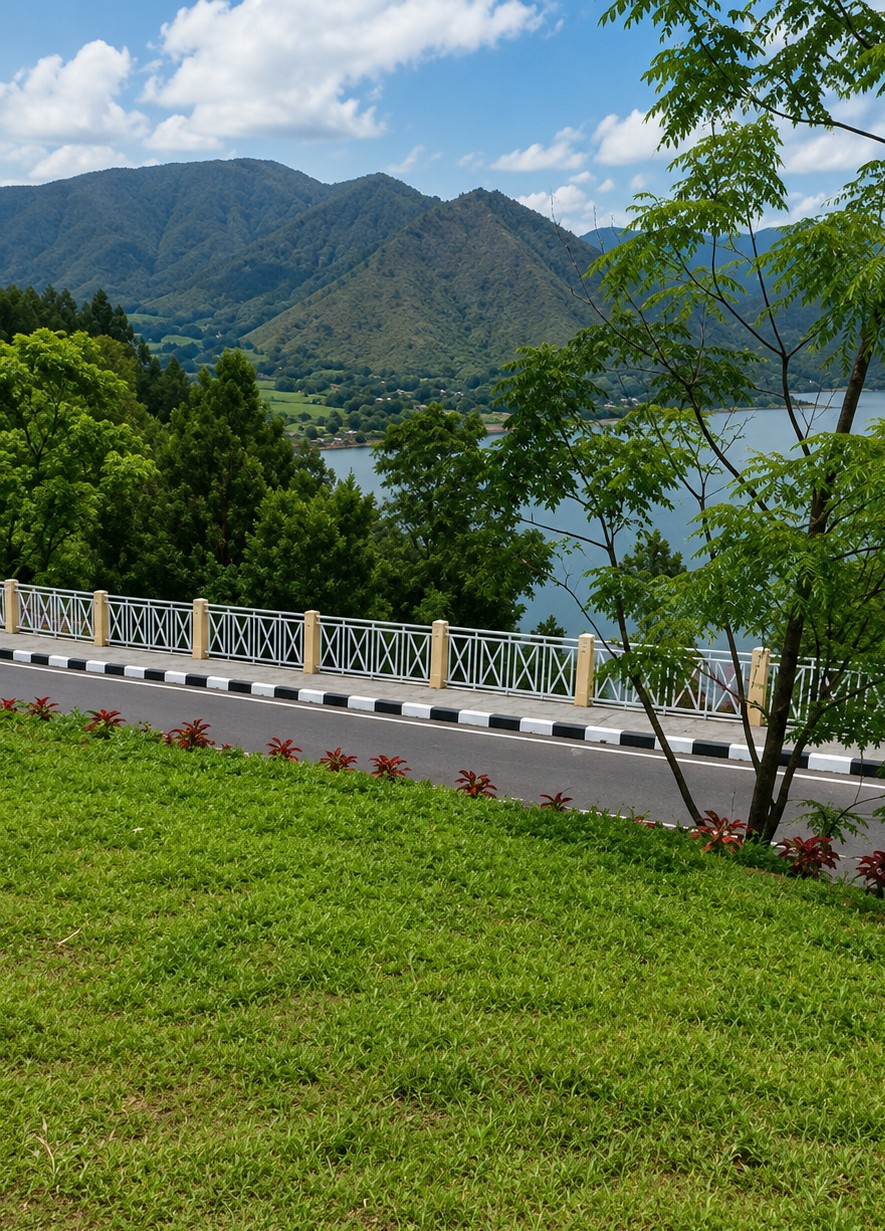 Roadside scenes and lake views in Turpuk Sihotang, Lake Toba