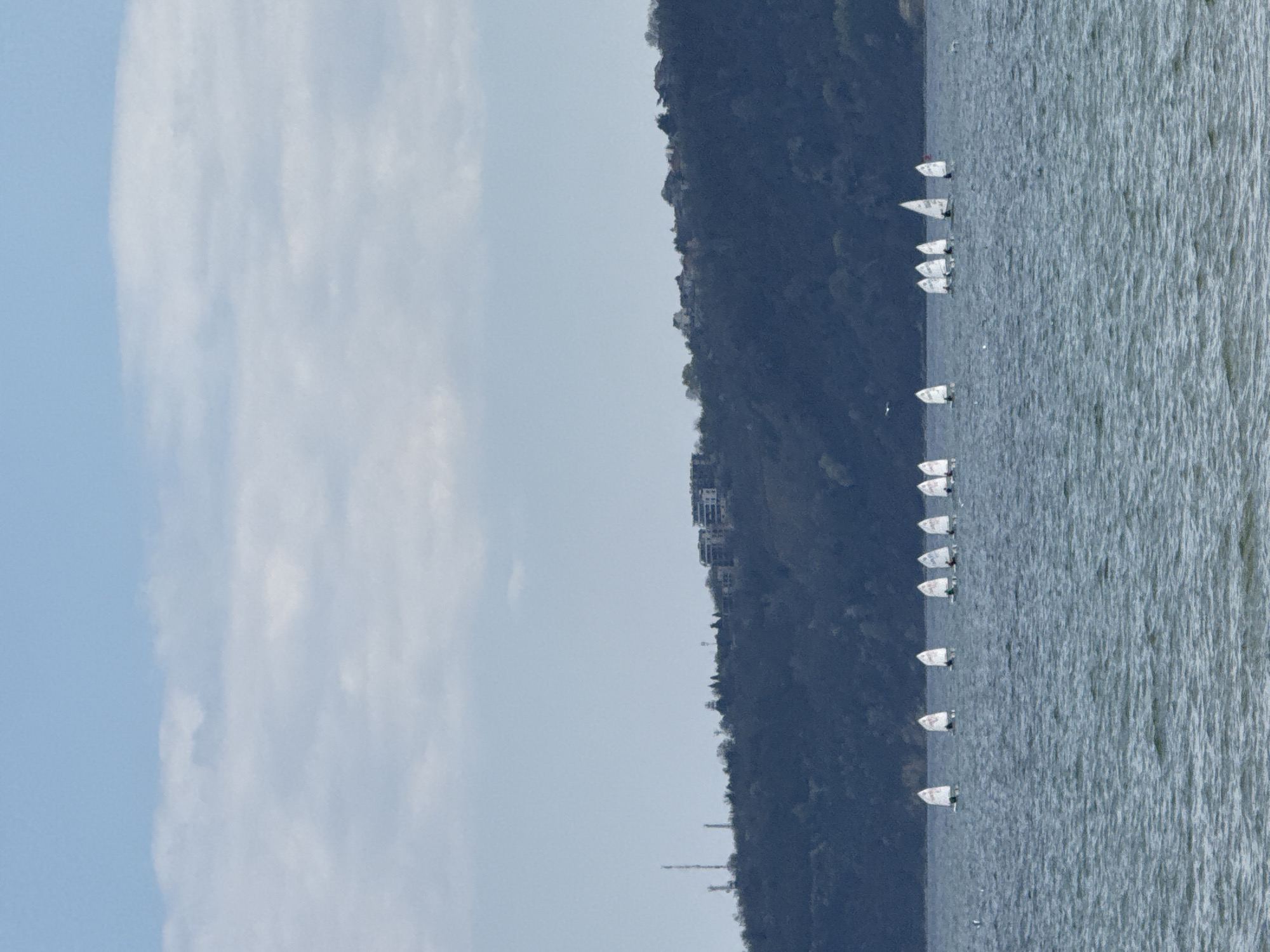 Spring afternoon brings sailors and beachgoers to Varna coast