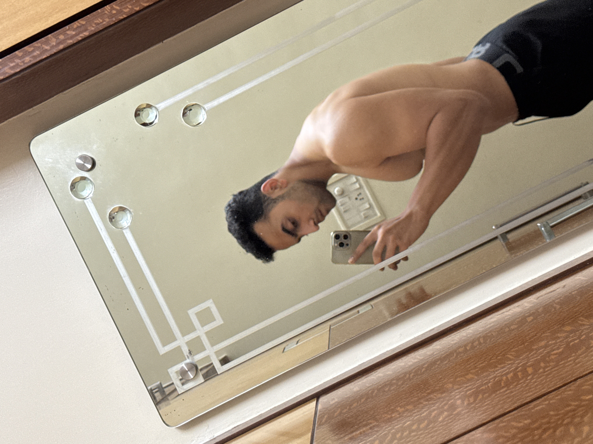 Mirror selfie session documented in Kolkata indoor setting