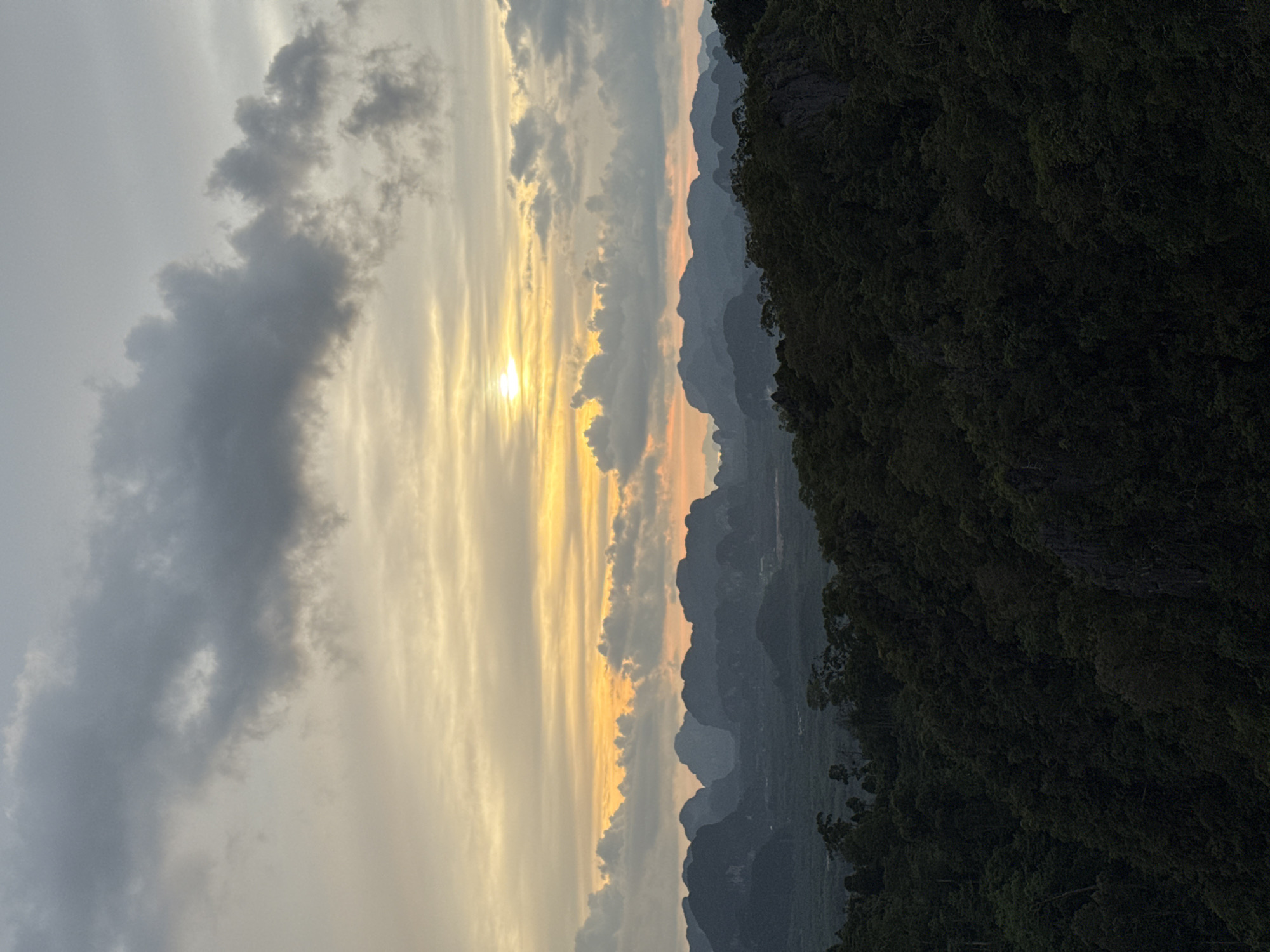Mountain temple visit with panoramic karst landscape views