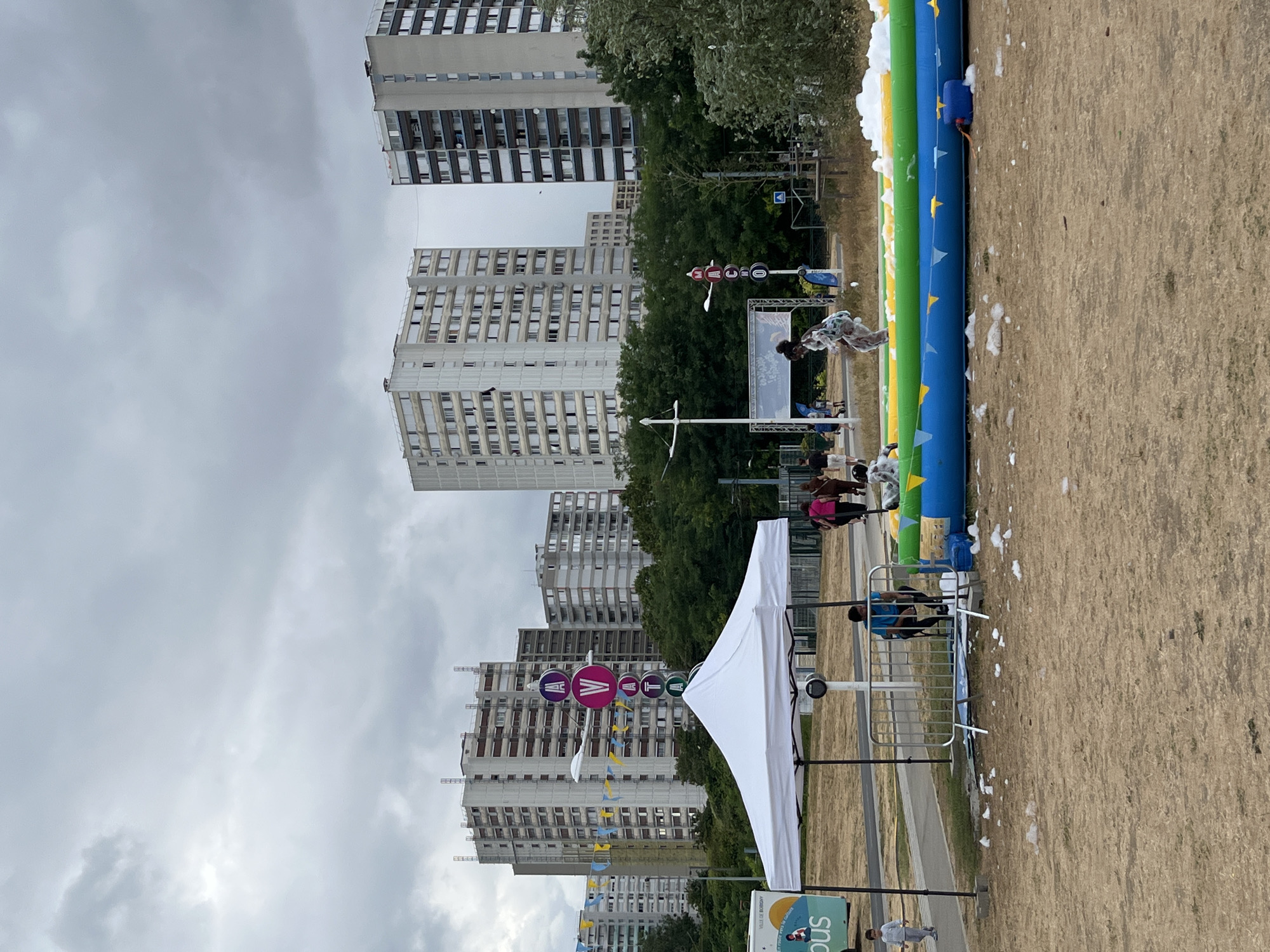 Foam pits and inflatables at a Bobigny neighborhood event