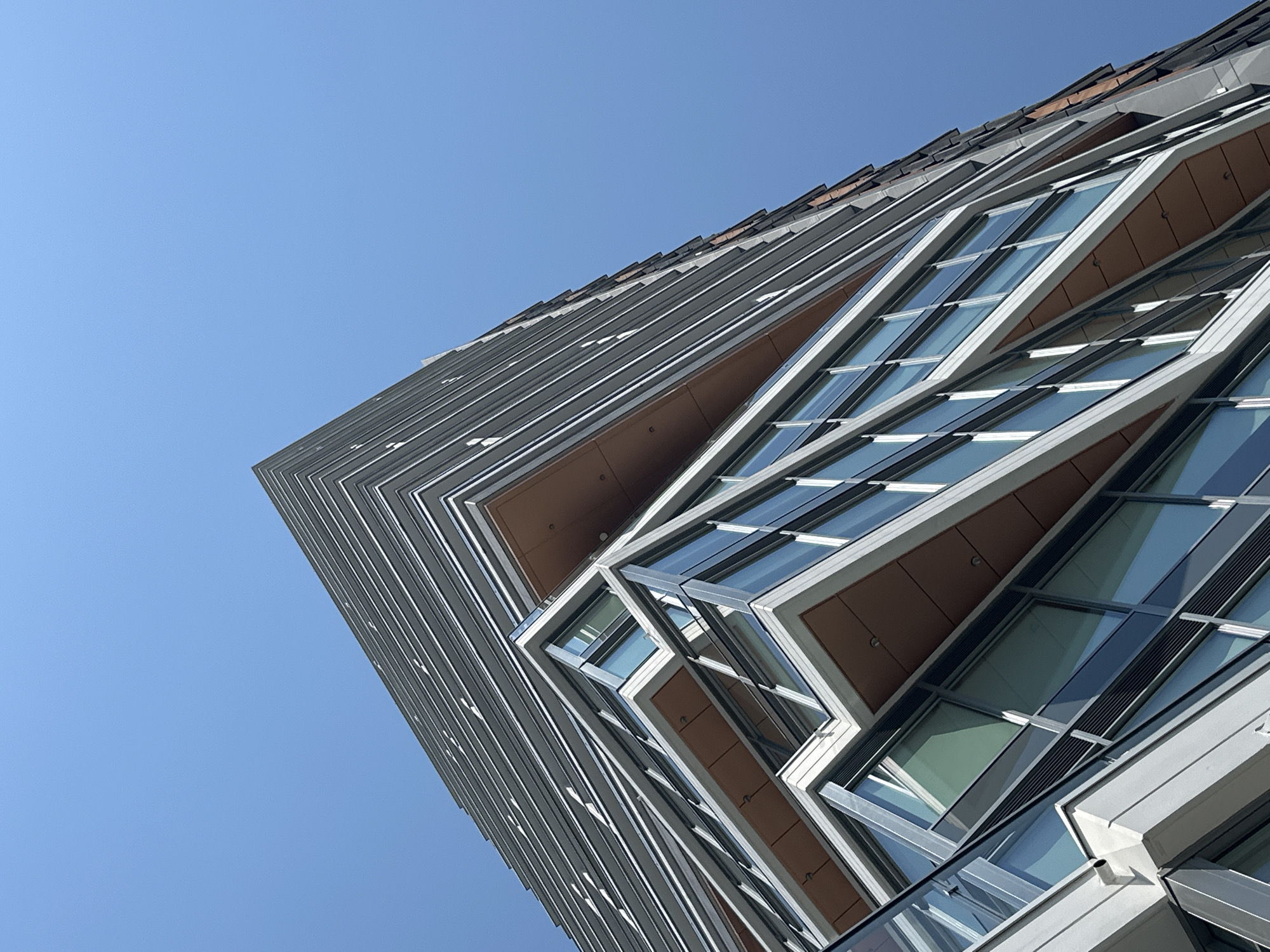 Street-level views of modern architecture in Burnaby